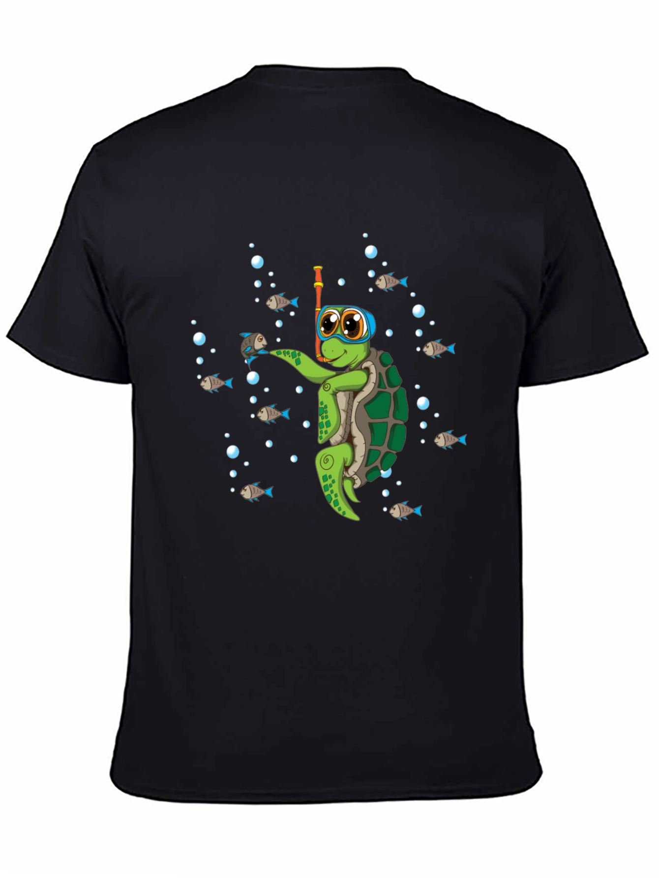 Black Diving Turtle Graphic Tee - Cool Underwater Adventure view 4