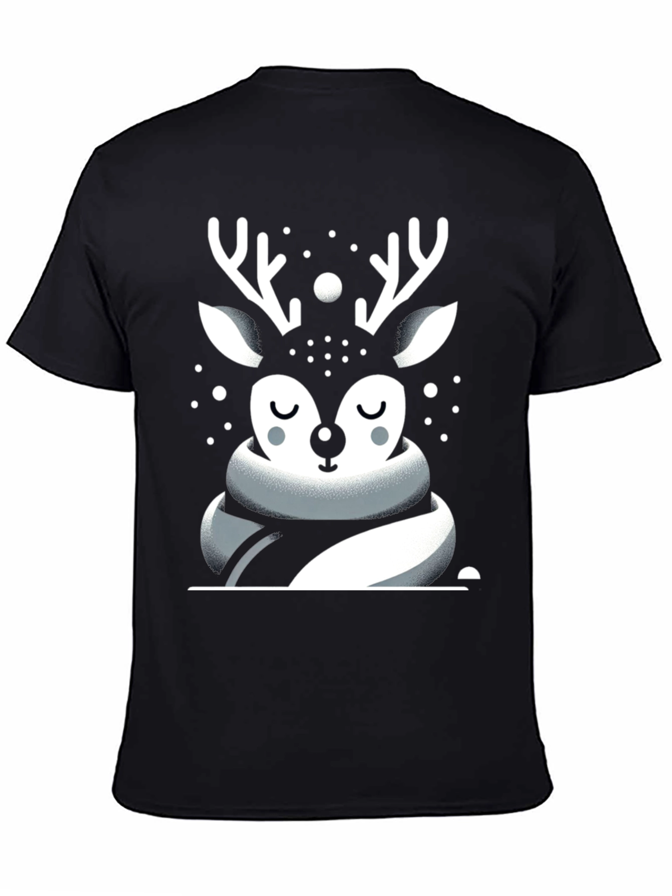 Black Festive Deer Graphic Tee - Holiday Season view 4