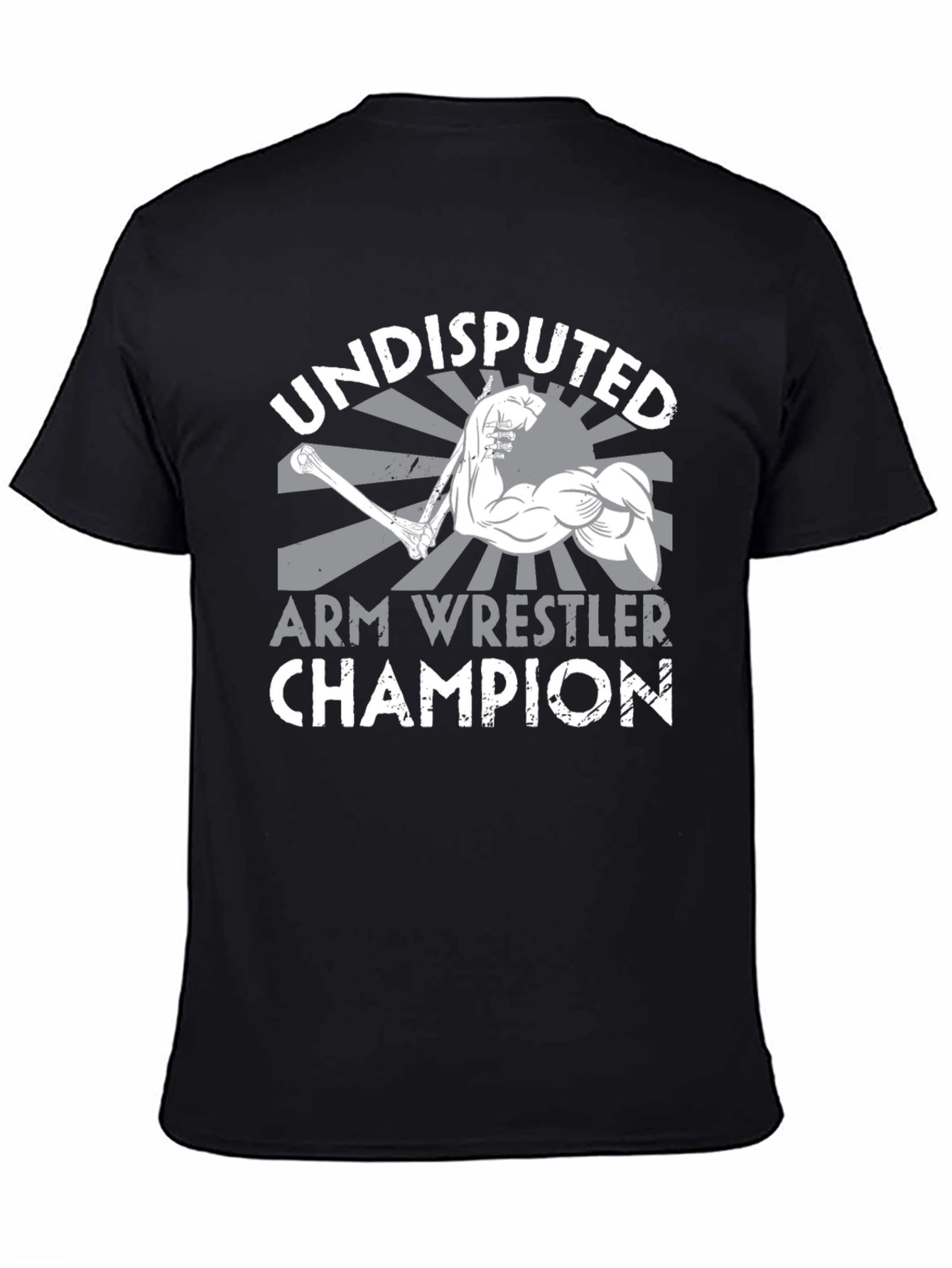 Black Undisputed Arm Wrestler Champion Black T-Shirt view 4