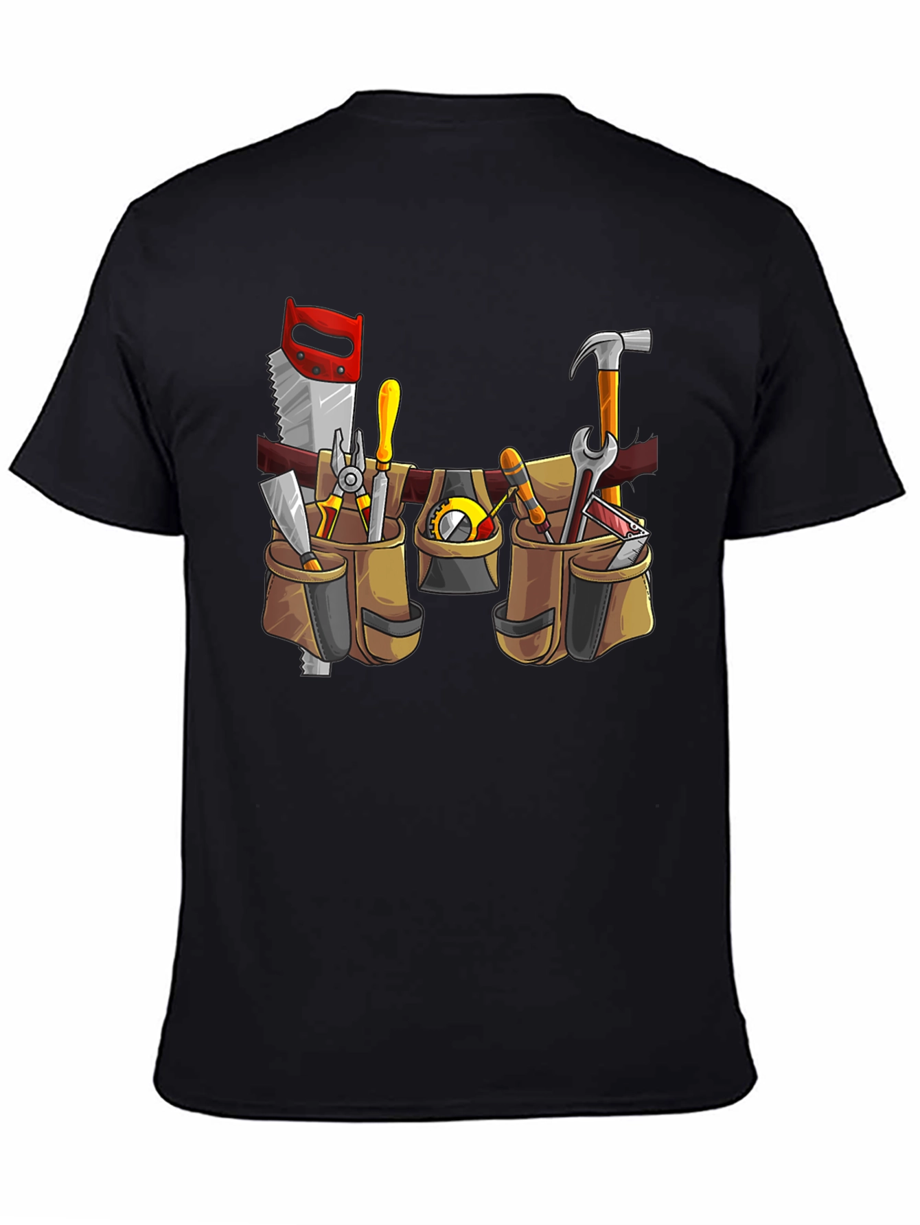 Black Construction T-Shirt: Tool Belt Graphic Tee view 4