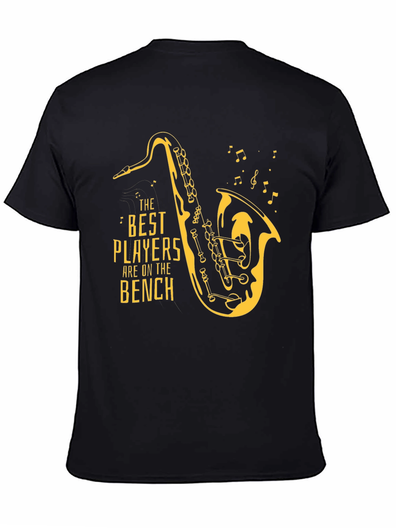 Black Saxophone Player T-Shirt - Funny Musician Tee view 4