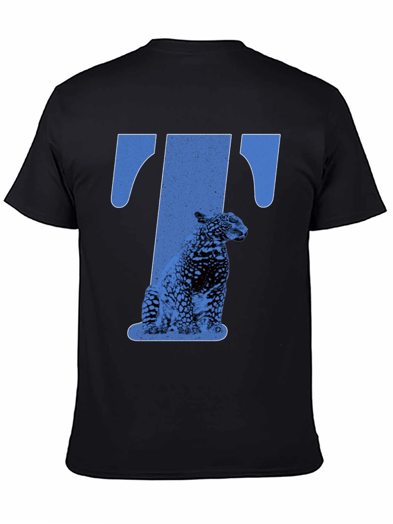 Black Jaguar 'T' Graphic Tee - Stylish Men's Black T-Shirt view 4