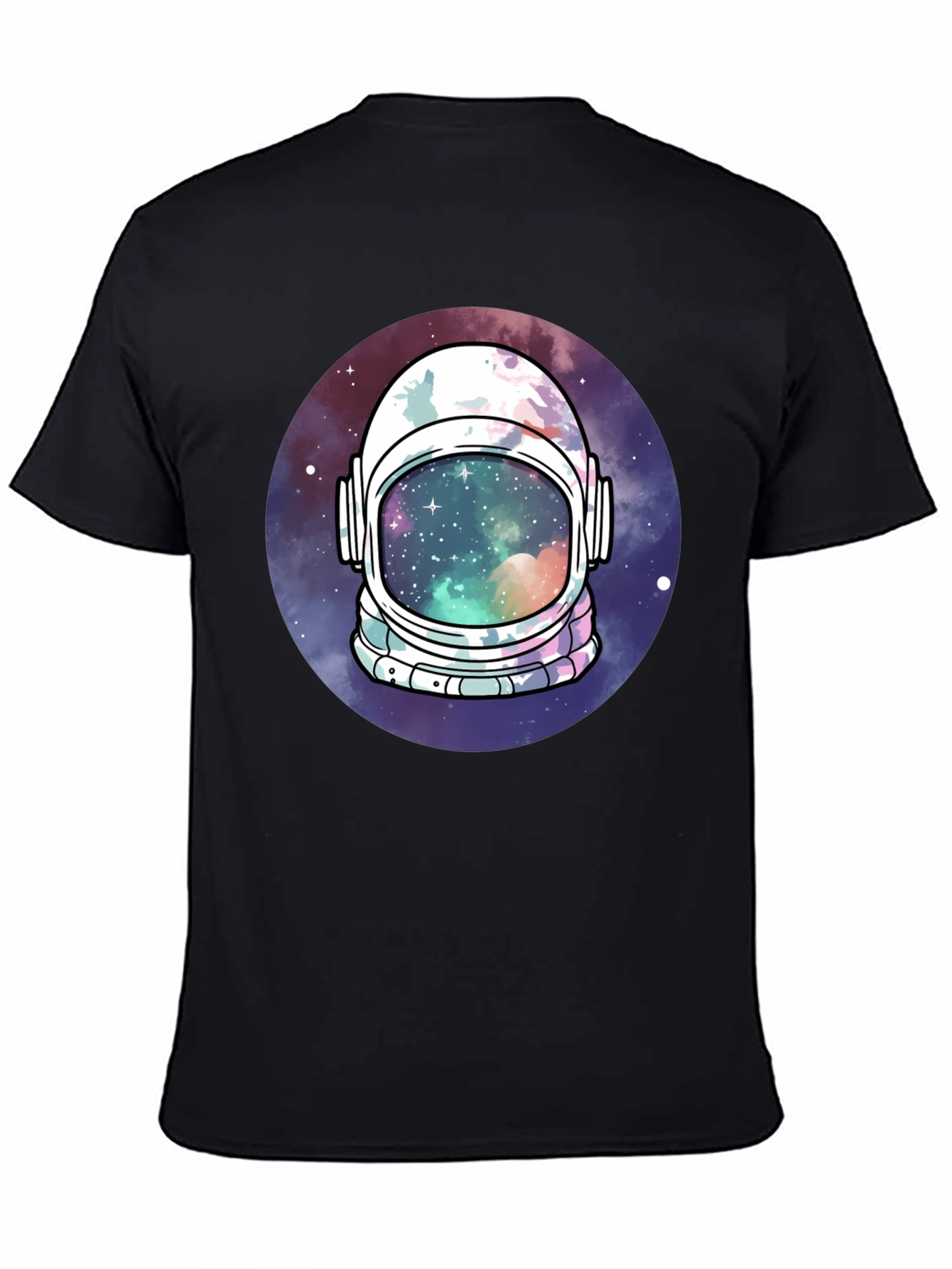 Black Astronaut Helmet Space T-Shirt view 4