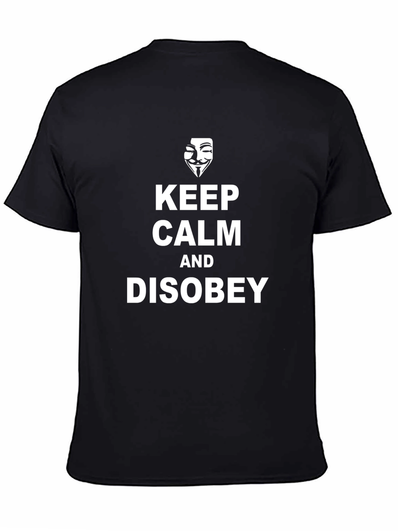 Black Keep Calm Disobey Graphic Tee - Black Cotton T-Shirt view 4