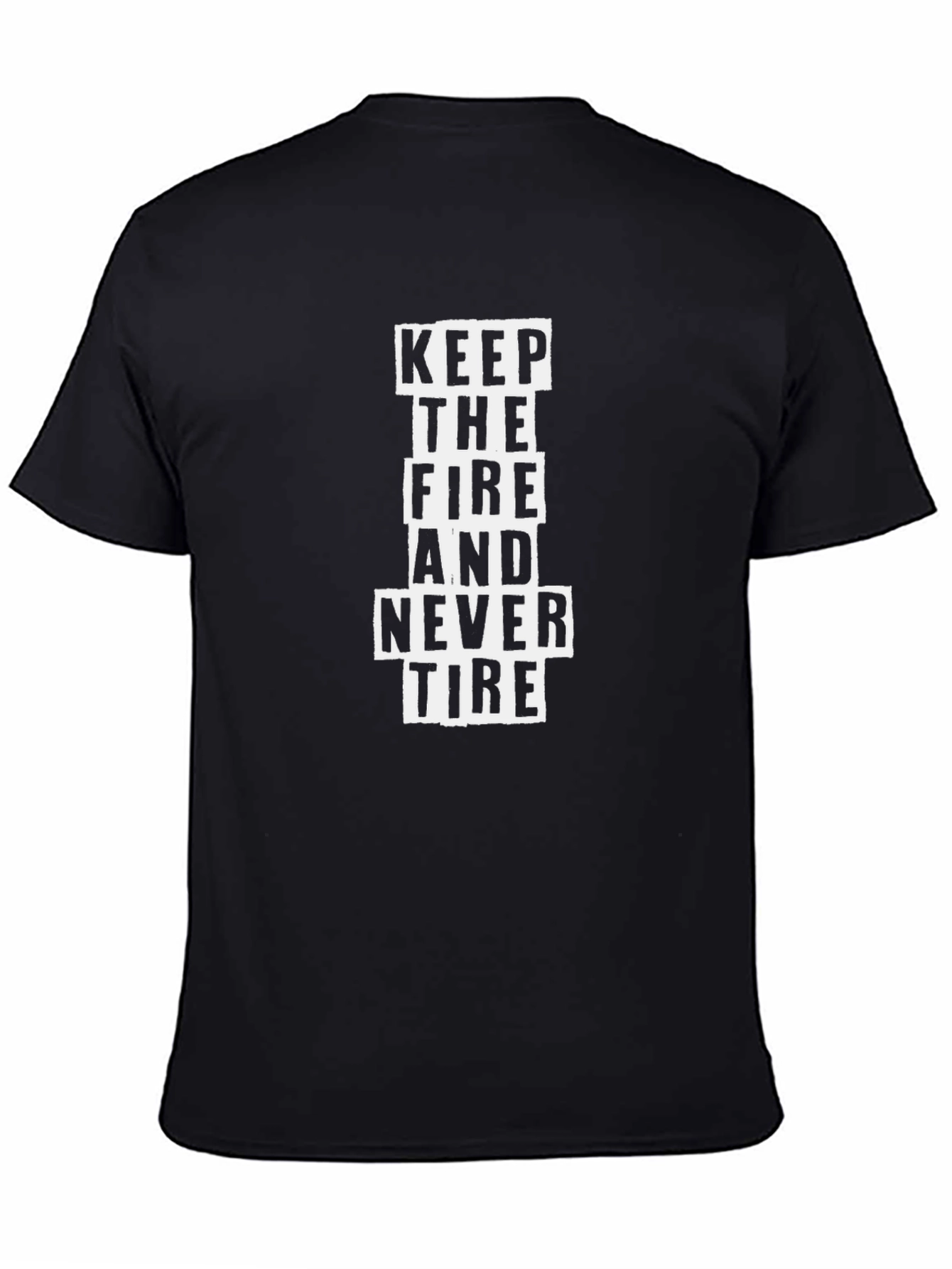 Black Keep the Fire Graphic Tee - Black Cotton Comfort view 4