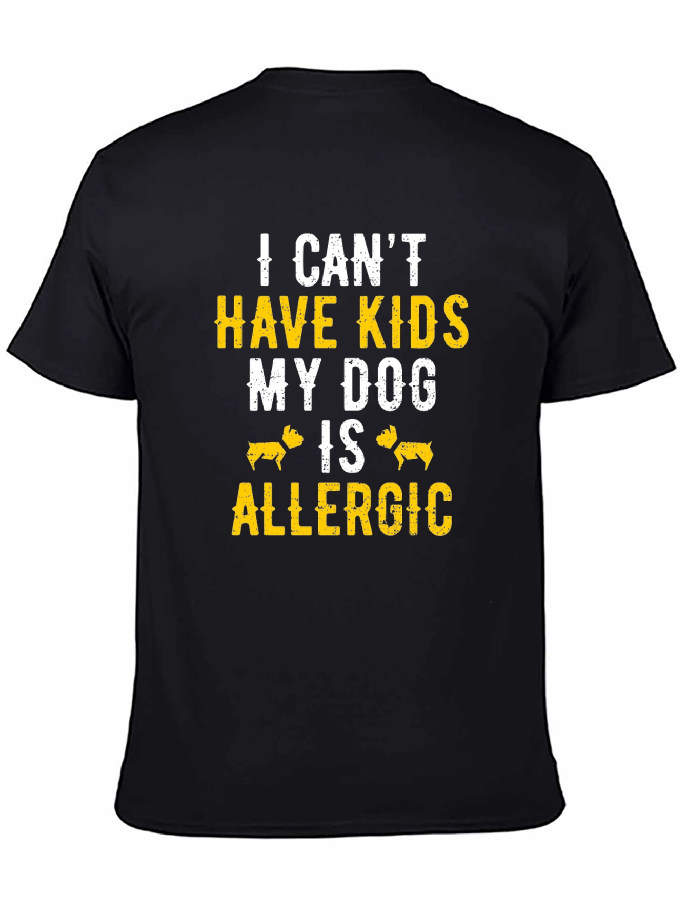 Black Funny Dog Allergic T-Shirt view 4
