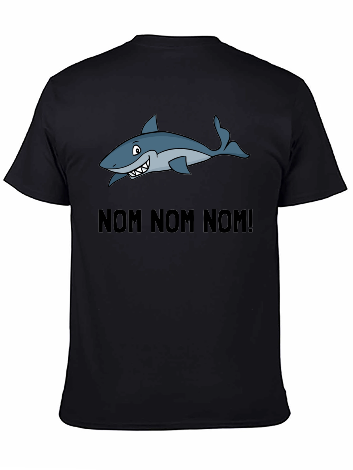 Black Nom Nom Nom Shark Graphic T-Shirt view 4