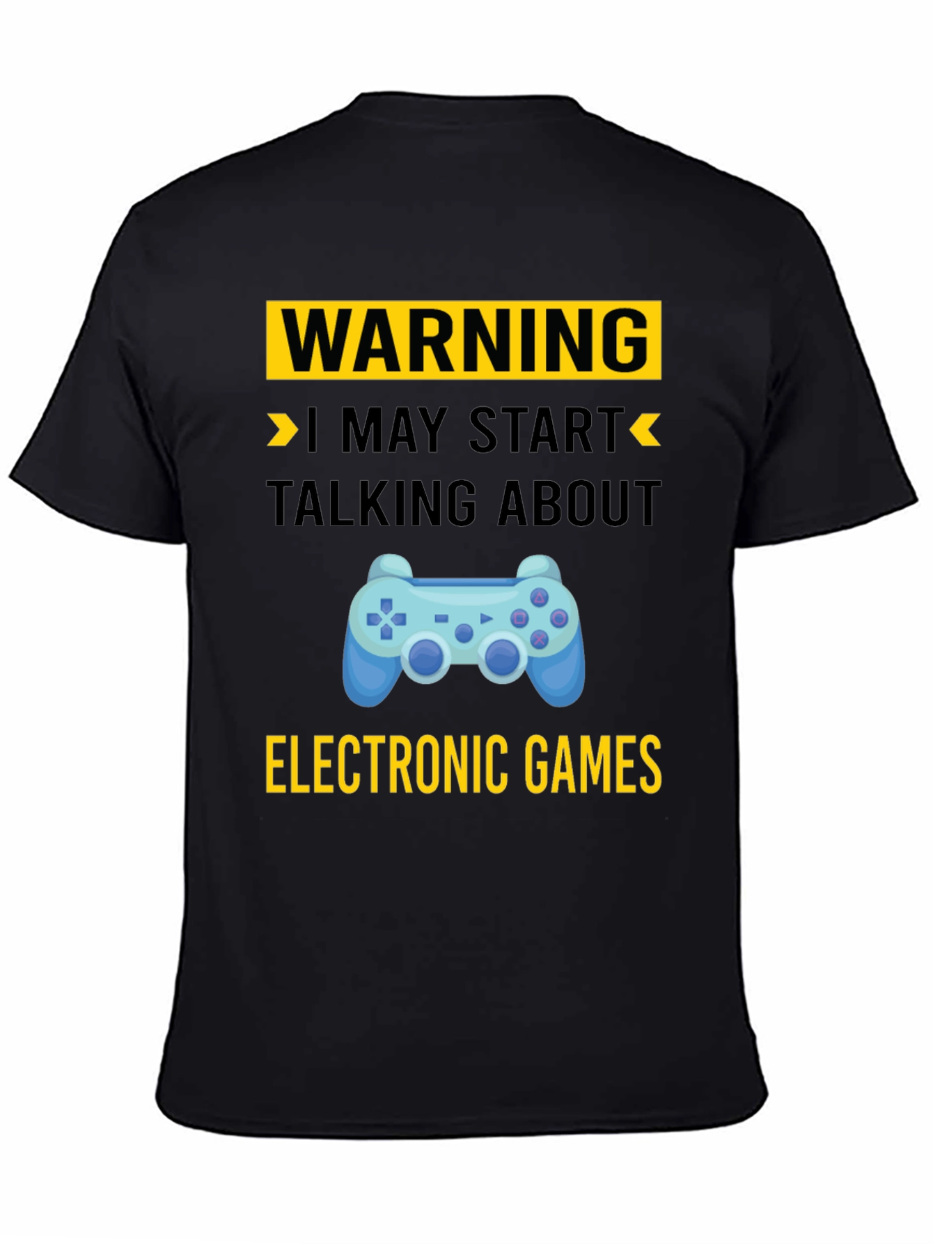 Black Warning Electronic Games T-Shirt view 4