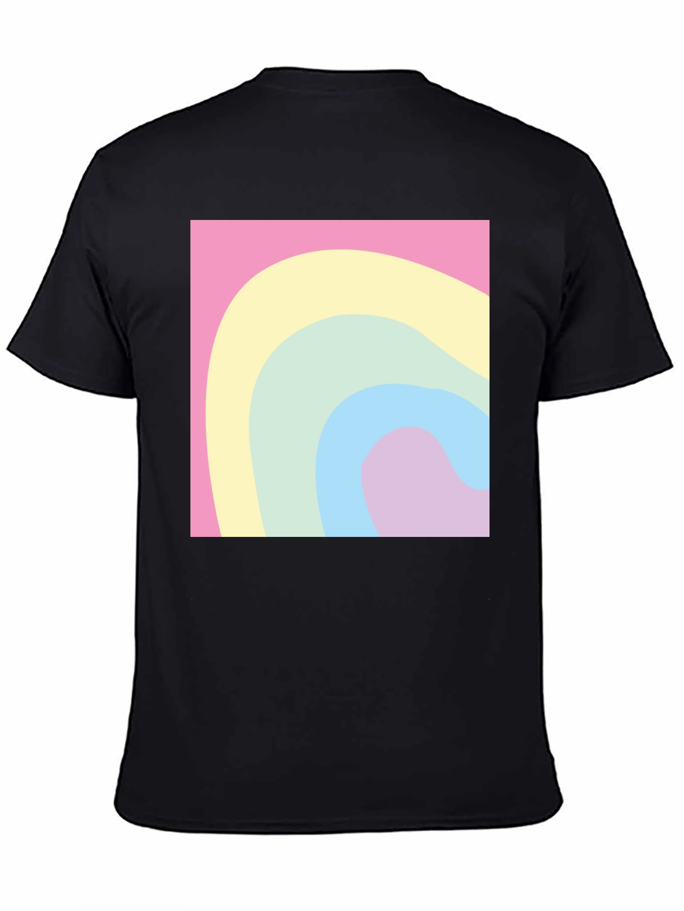 Black Pastel Wave Tee - Modern Graphic Comfort view 4