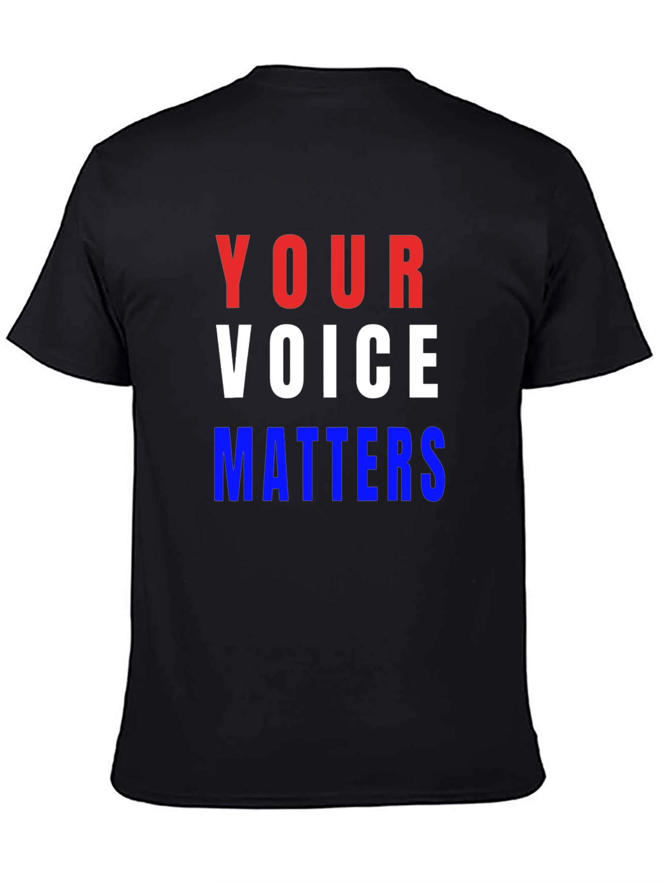 Black Your Voice Matters Graphic Tee - Patriotic T-Shirt view 4