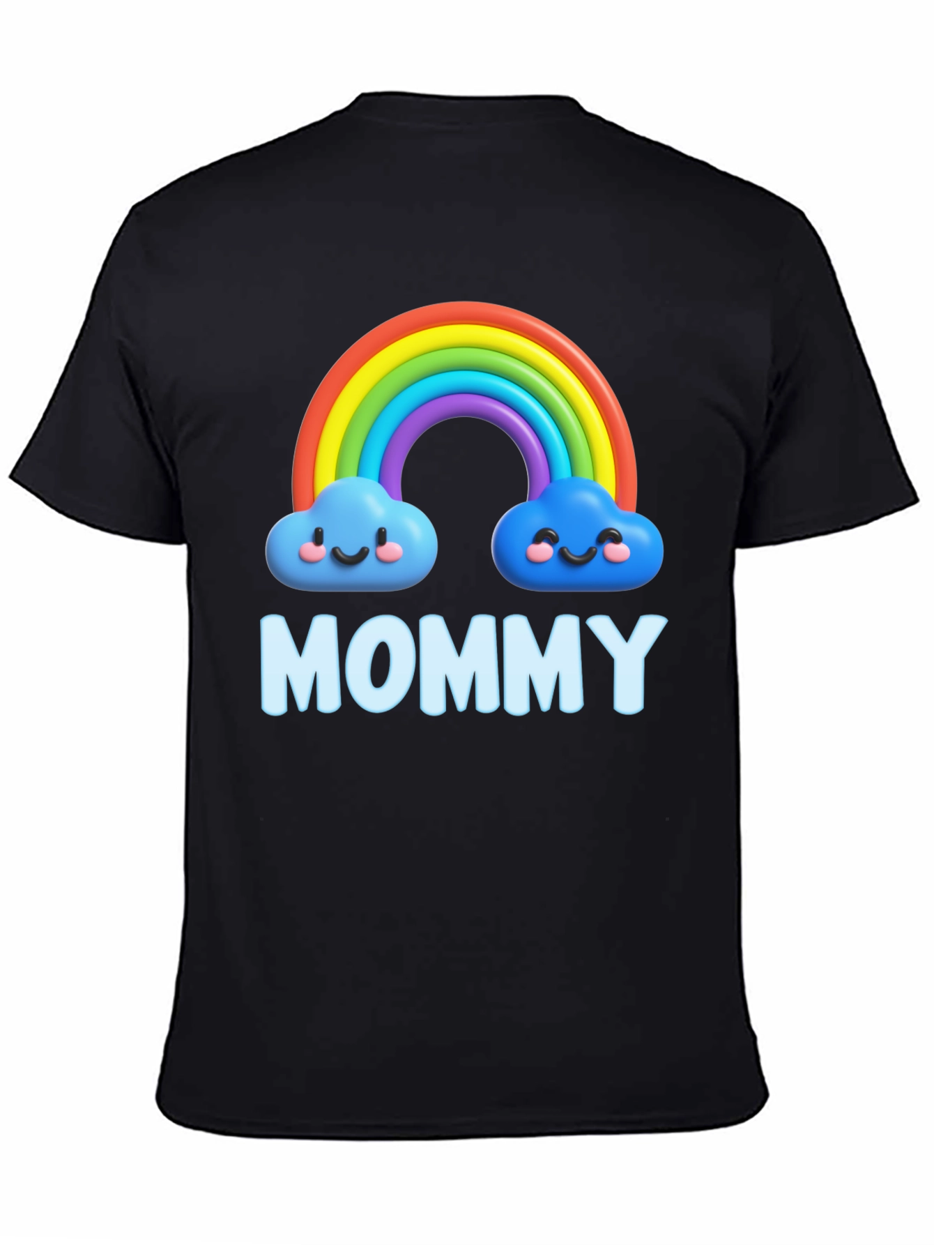 Black Rainbow Mommy Graphic T-Shirt - Cute & Comfortable! view 4