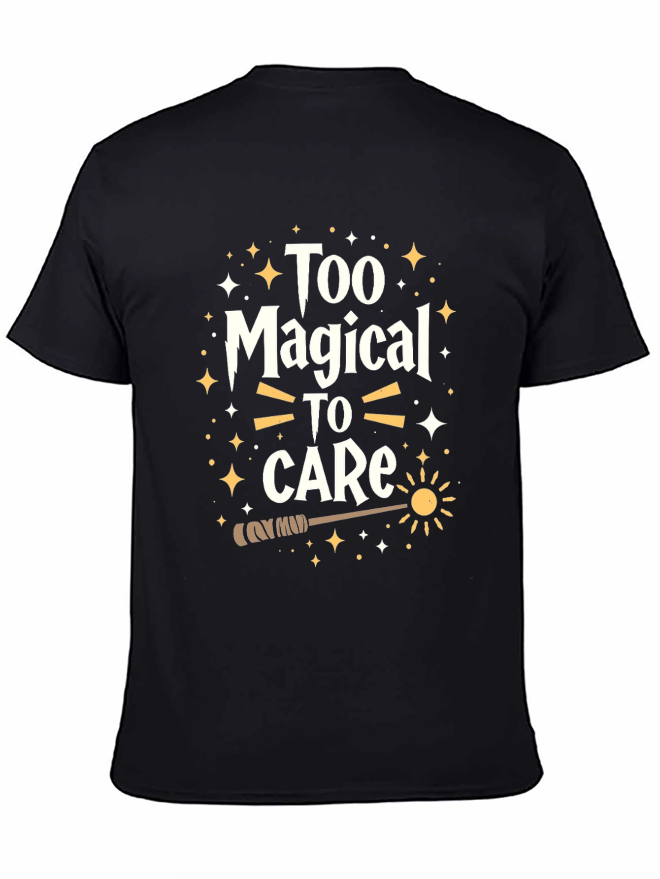 Black Magical Graphic Tee - Too Magical To Care Black T-Shirt view 4