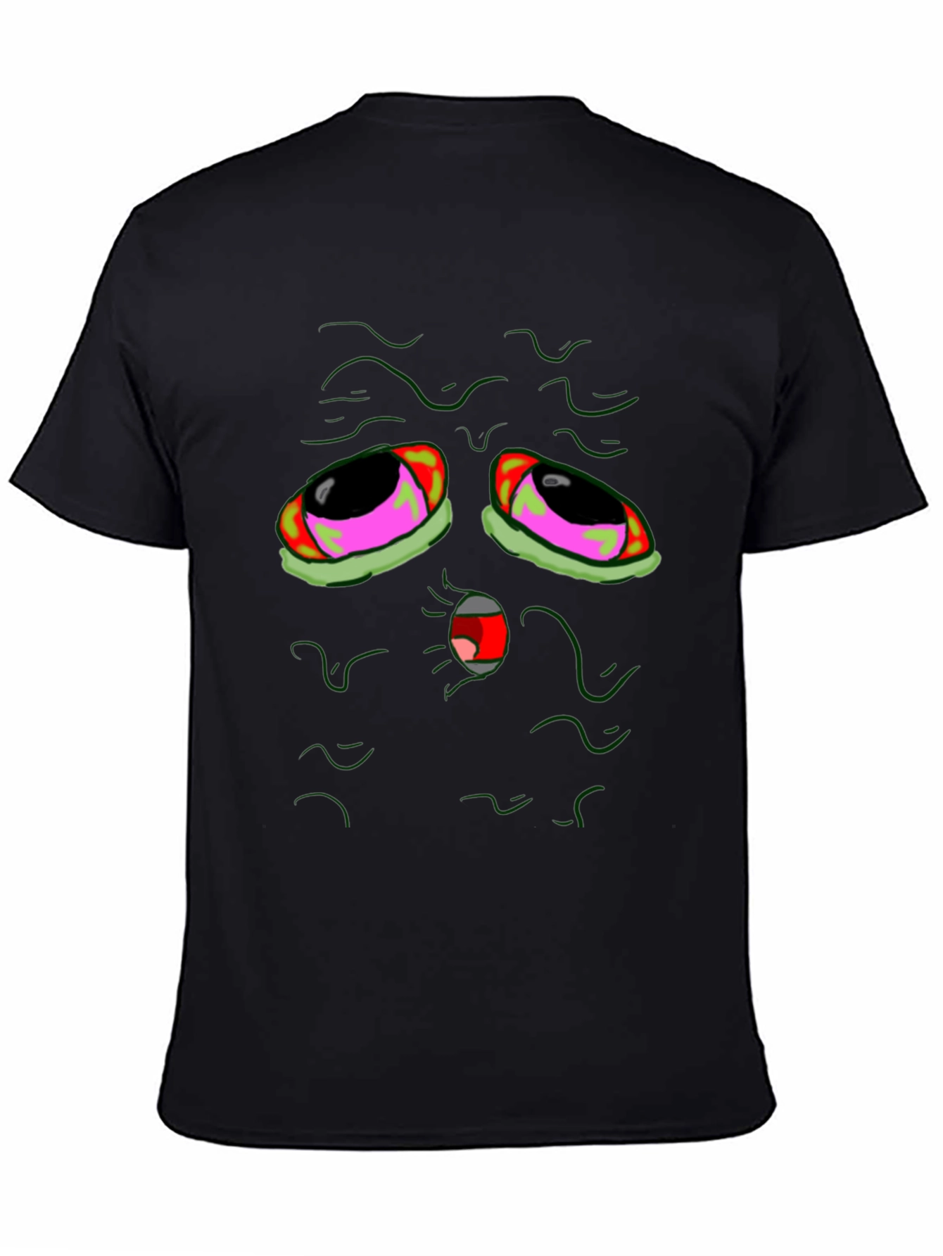 Black Groovy Green Monster Graphic Tee view 4