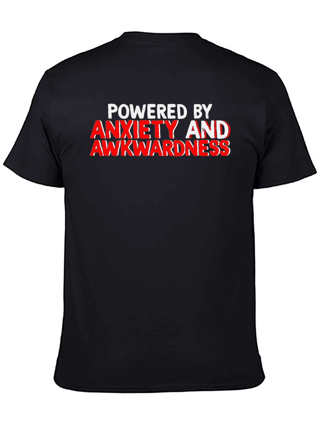 Black Anxiety & Awkwardness T-Shirt - Funny Slogan Tee view 4