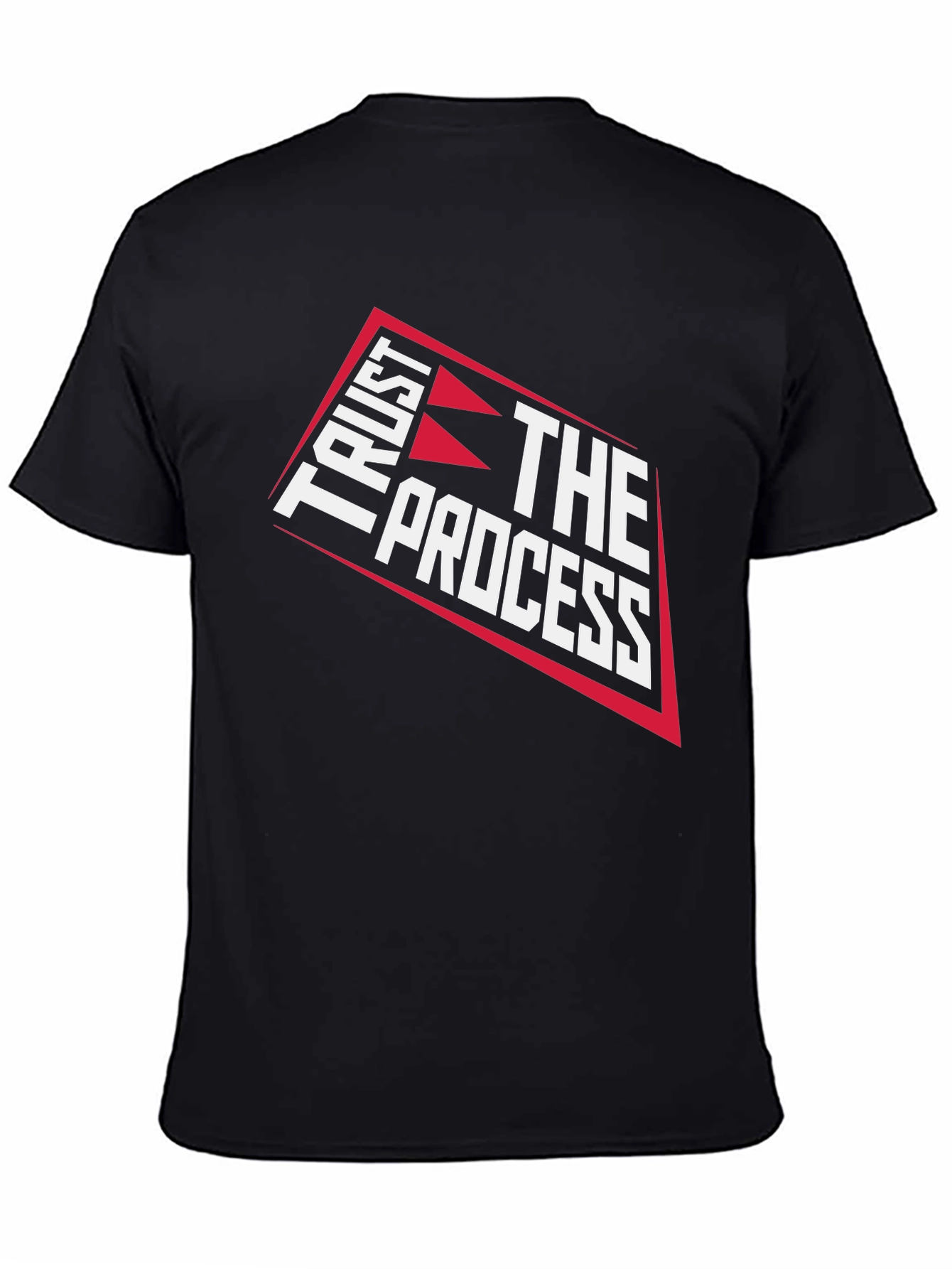 Black Trust The Process Graphic T-Shirt - Black Cotton Tee view 4