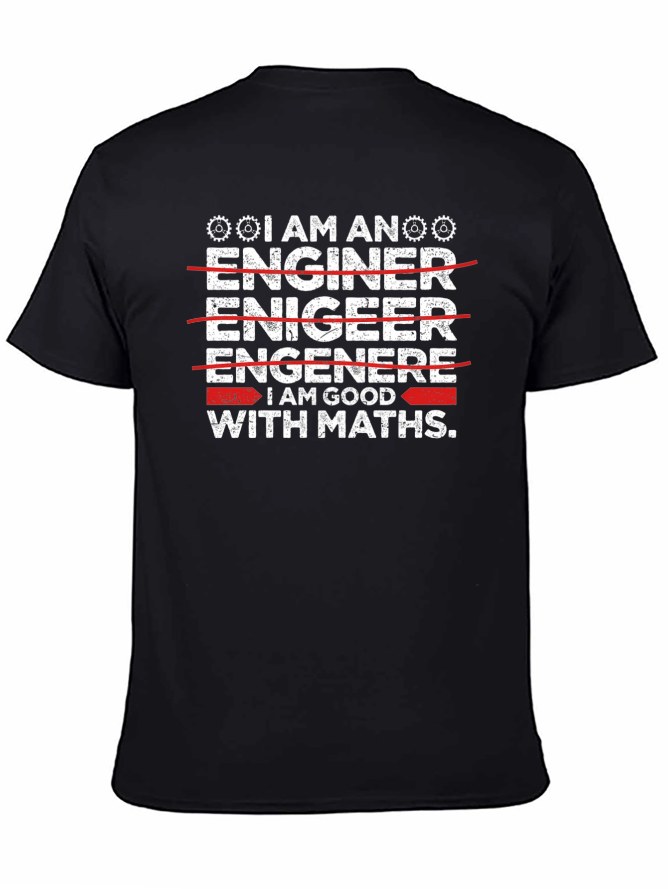 Black Engineer Math Skills T-Shirt view 4