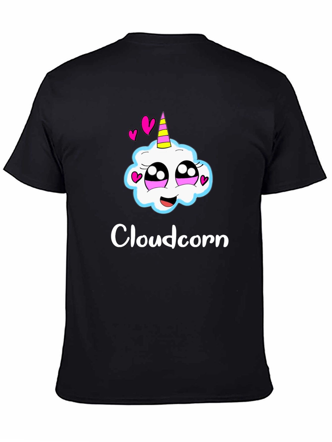 Black Cloudcorn Graphic T-Shirt - Black Cotton Blend view 4