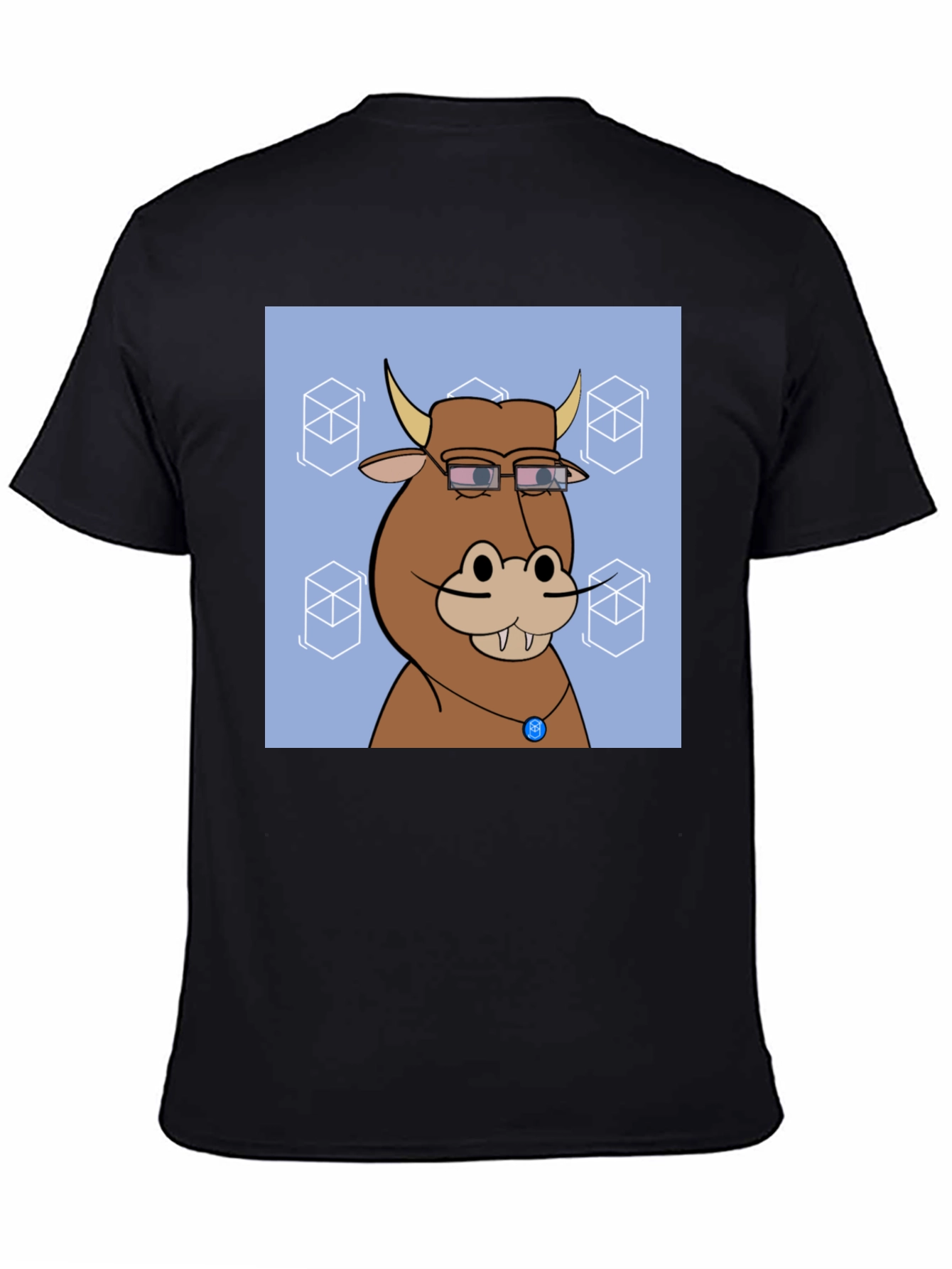Black Cartoon Bull NFT T-Shirt view 4