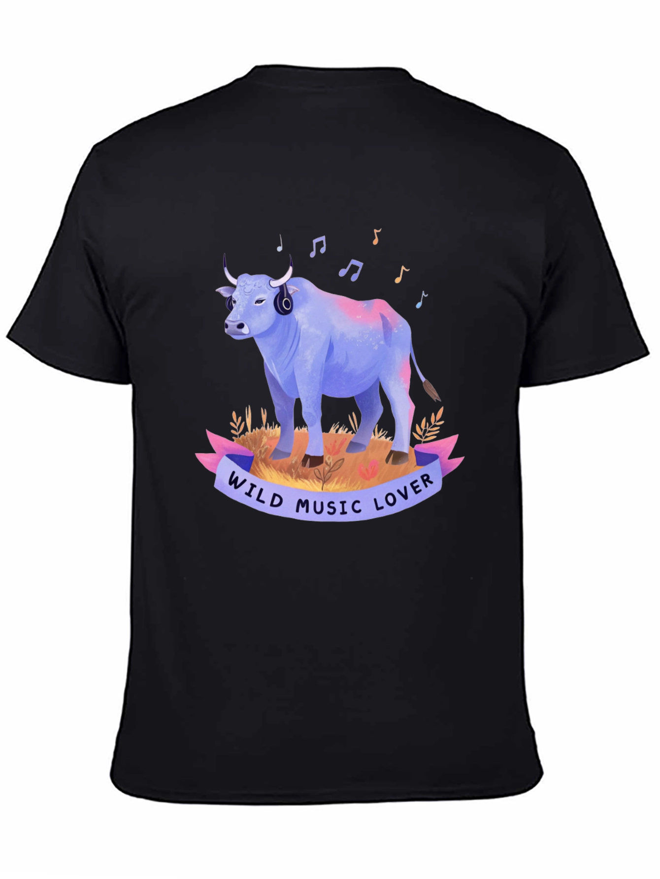 Black Wild Music Lover Tee - Cool Graphic Print view 4
