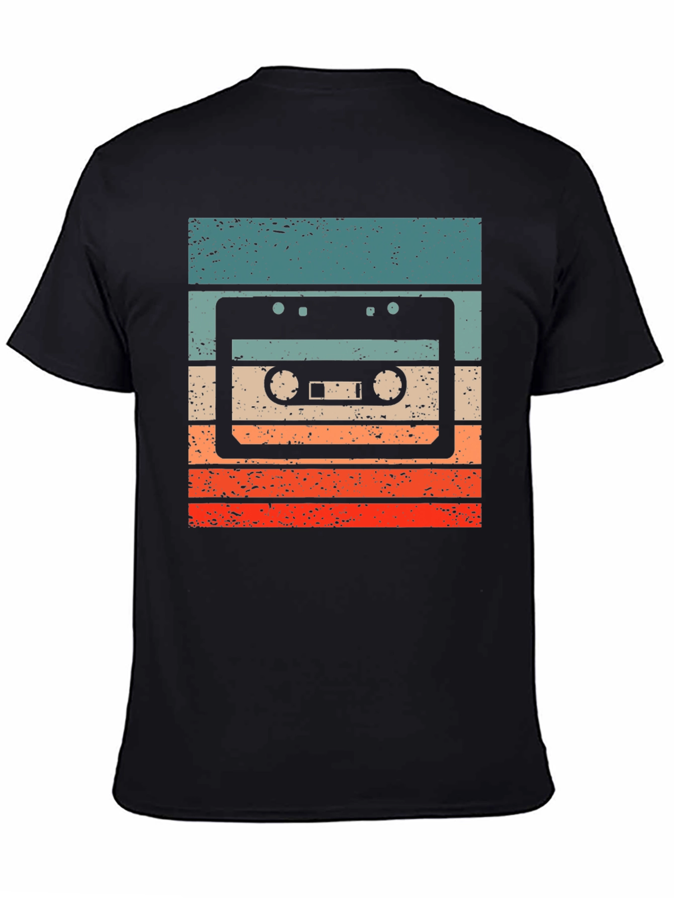 Black Retro Cassette Tape T-Shirt - Vintage Style view 4