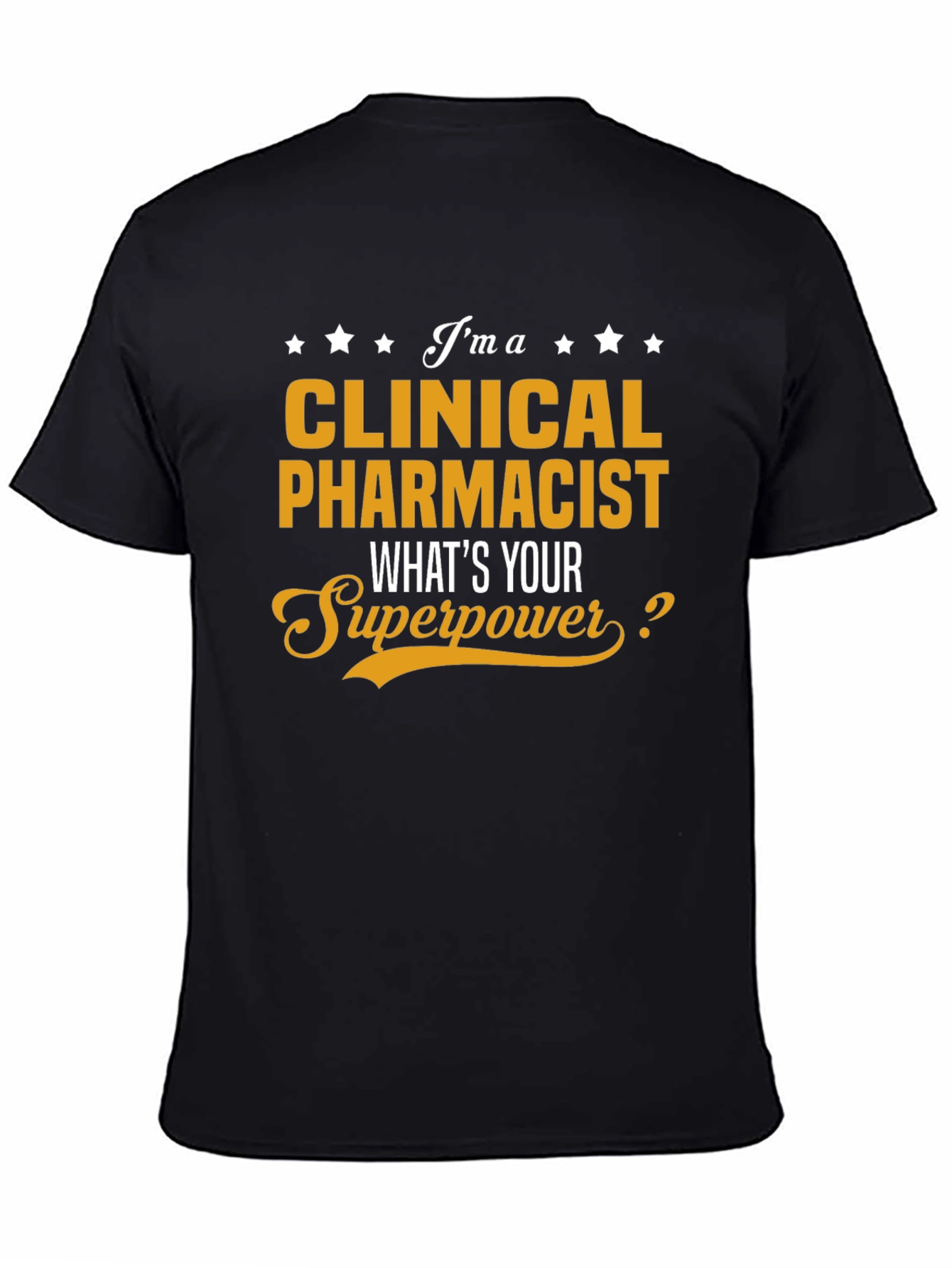 Black Clinical Pharmacist Superpower T-Shirt view 4
