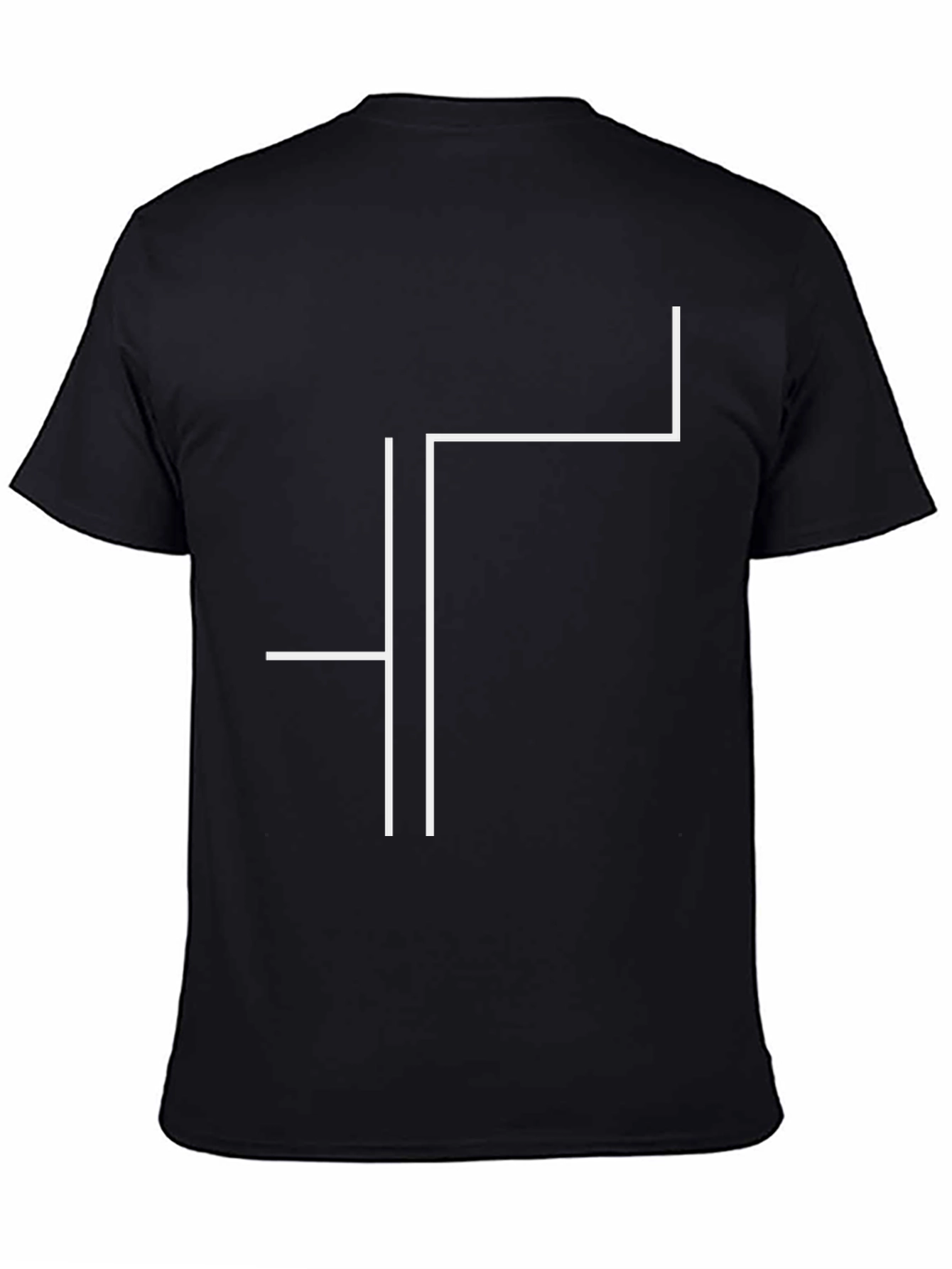 Black Minimalist Line Art Tee - Modern Graphic T-Shirt view 4