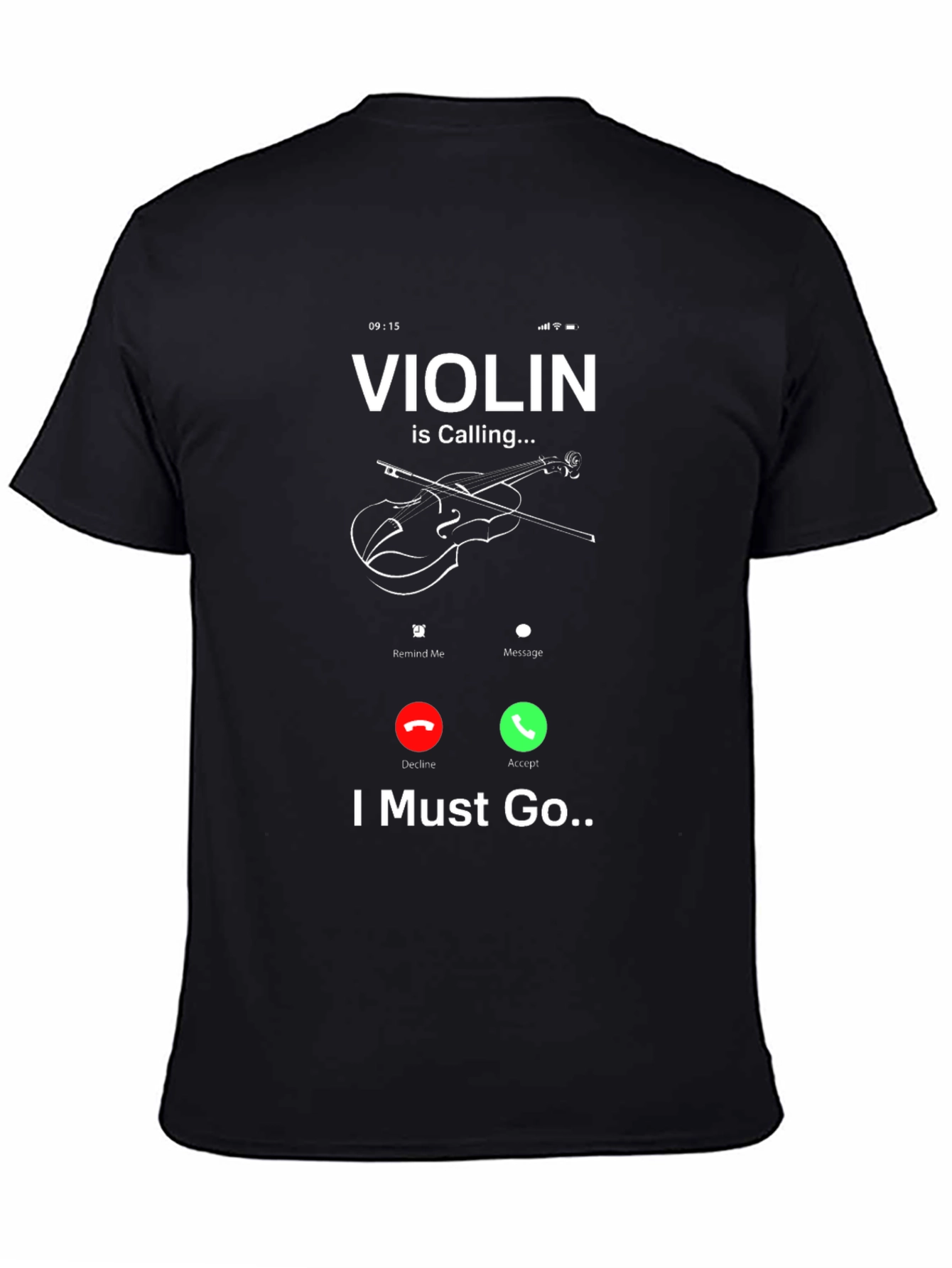 Black Violin is Calling Funny Music T-Shirt view 4