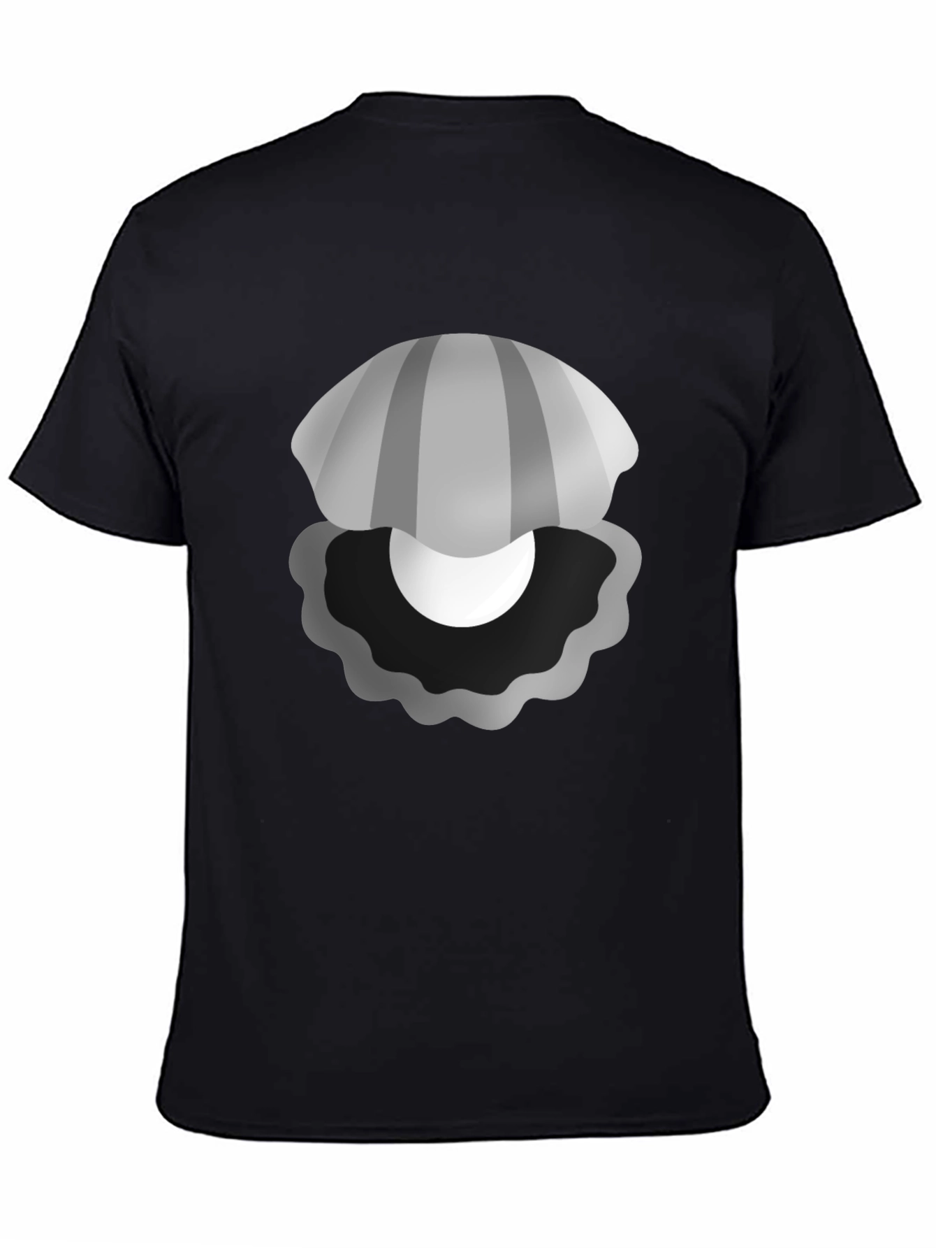 Black Oyster Pearl Graphic Black Tee - Novelty T-Shirt view 4