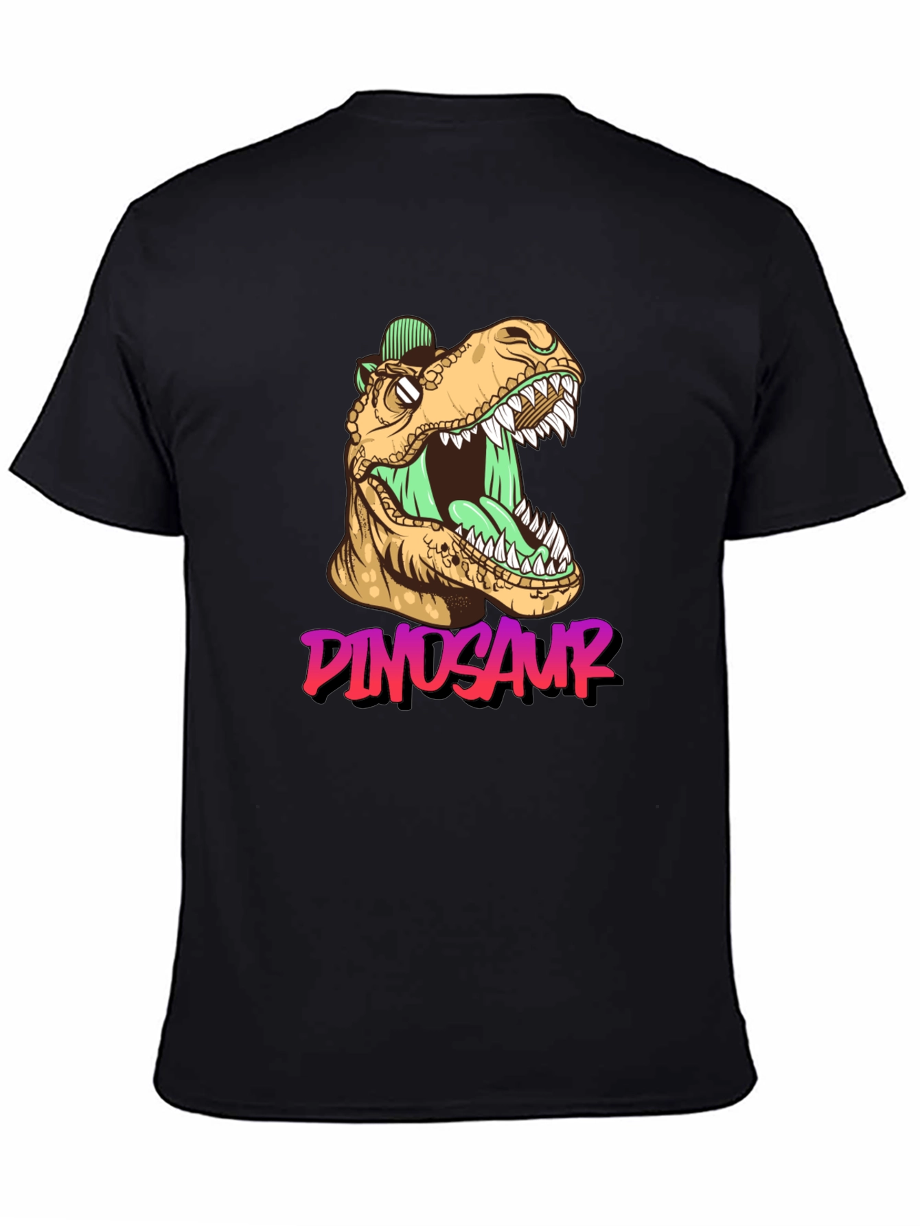 Black Dinosaur Graphic T-Shirt - Roaring Style view 4