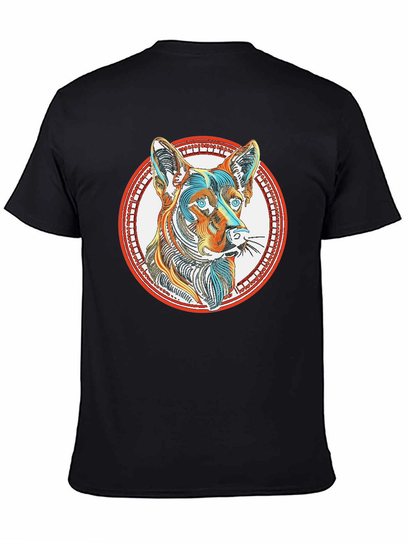 Black Abstract Dog Graphic Tee - Modern Canine Design view 4