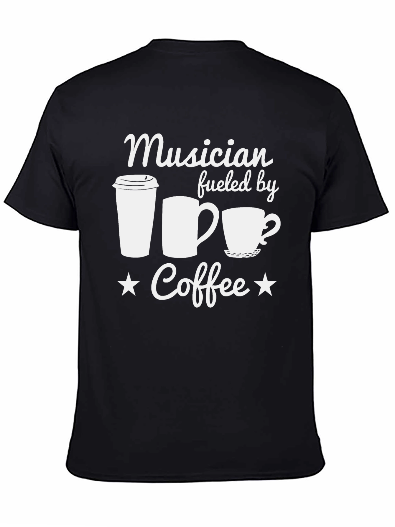 Black Musician Fueled By Coffee Graphic Tee view 4