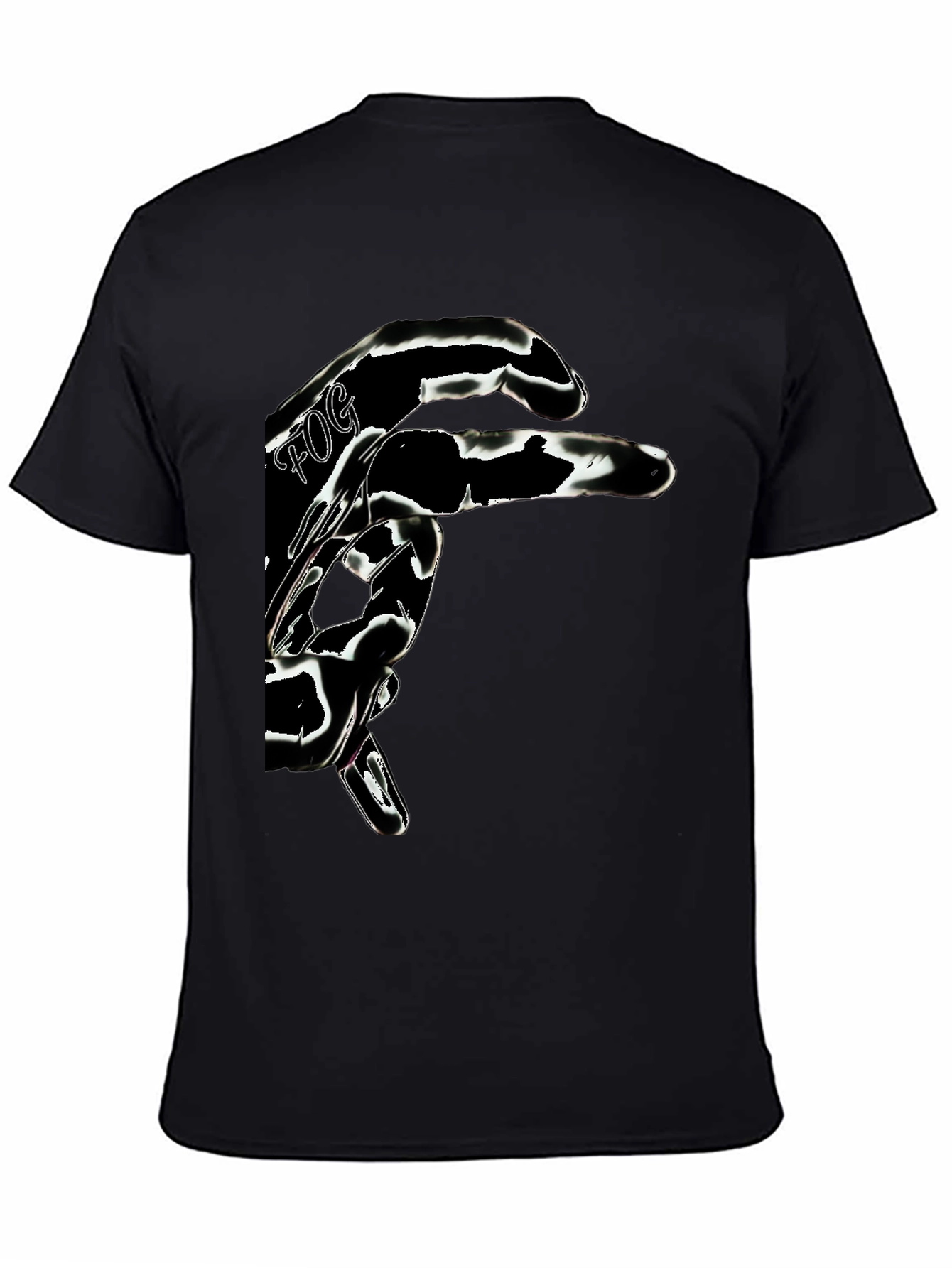 Black Abstract Graphic Print Men's Black T-Shirt view 4