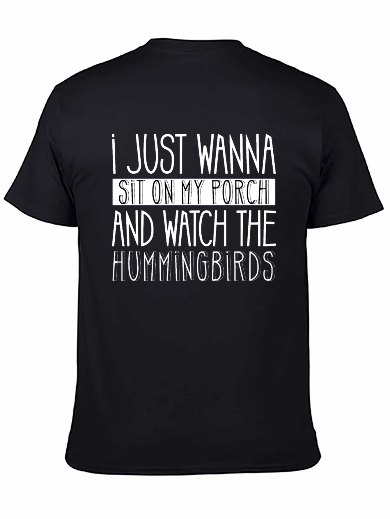 Black Hummingbird Watch Porch T-Shirt view 4