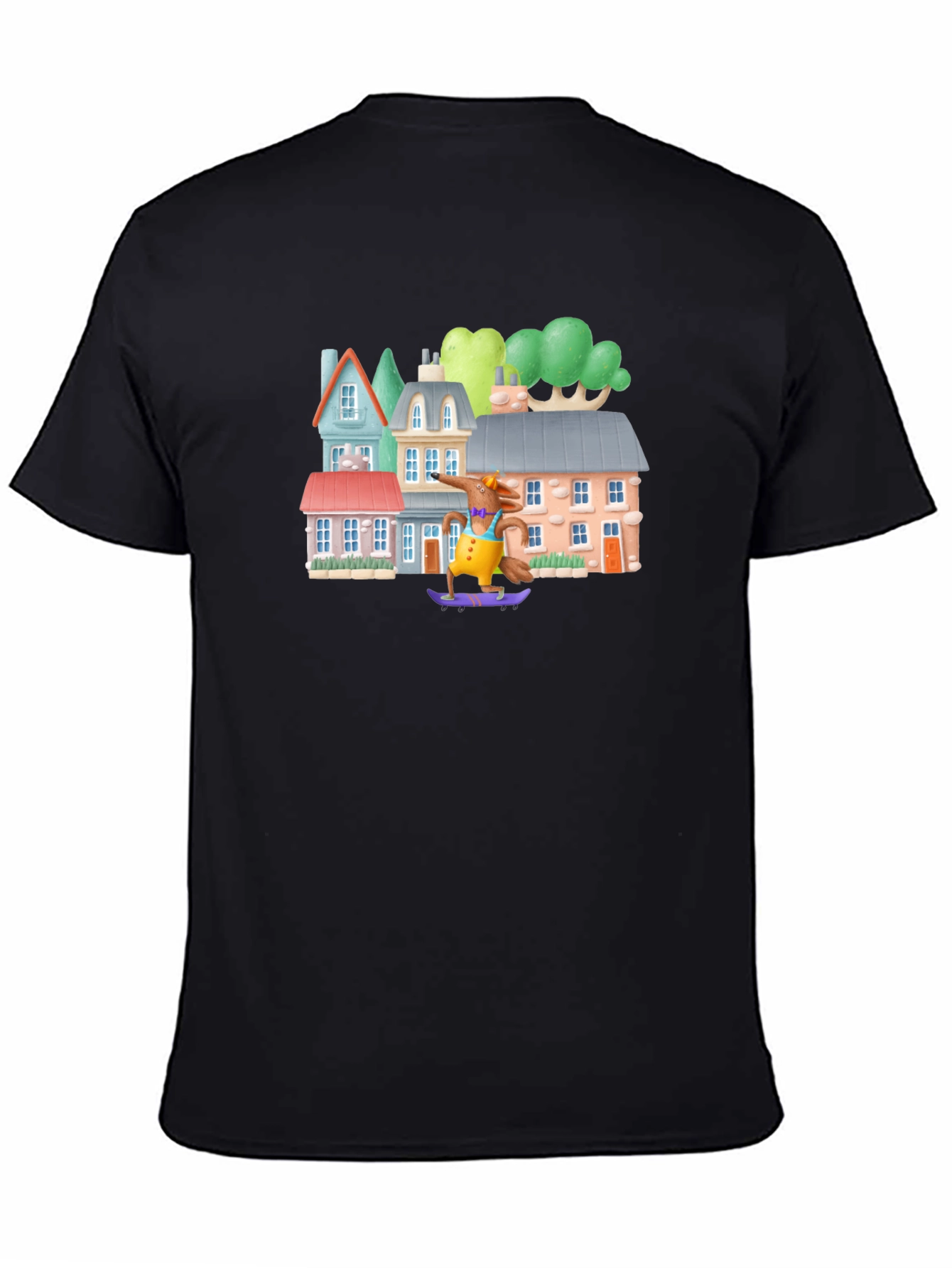 Black Skateboarding Fox Tee view 4