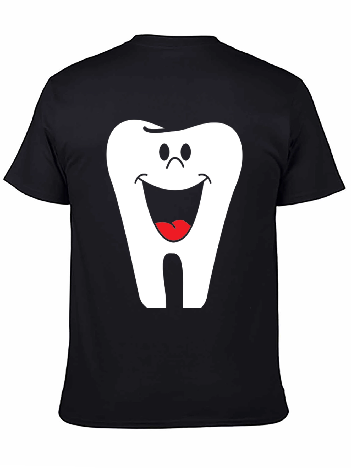 Black Smiling Tooth Graphic T-Shirt - Dentist Humor Tee view 4