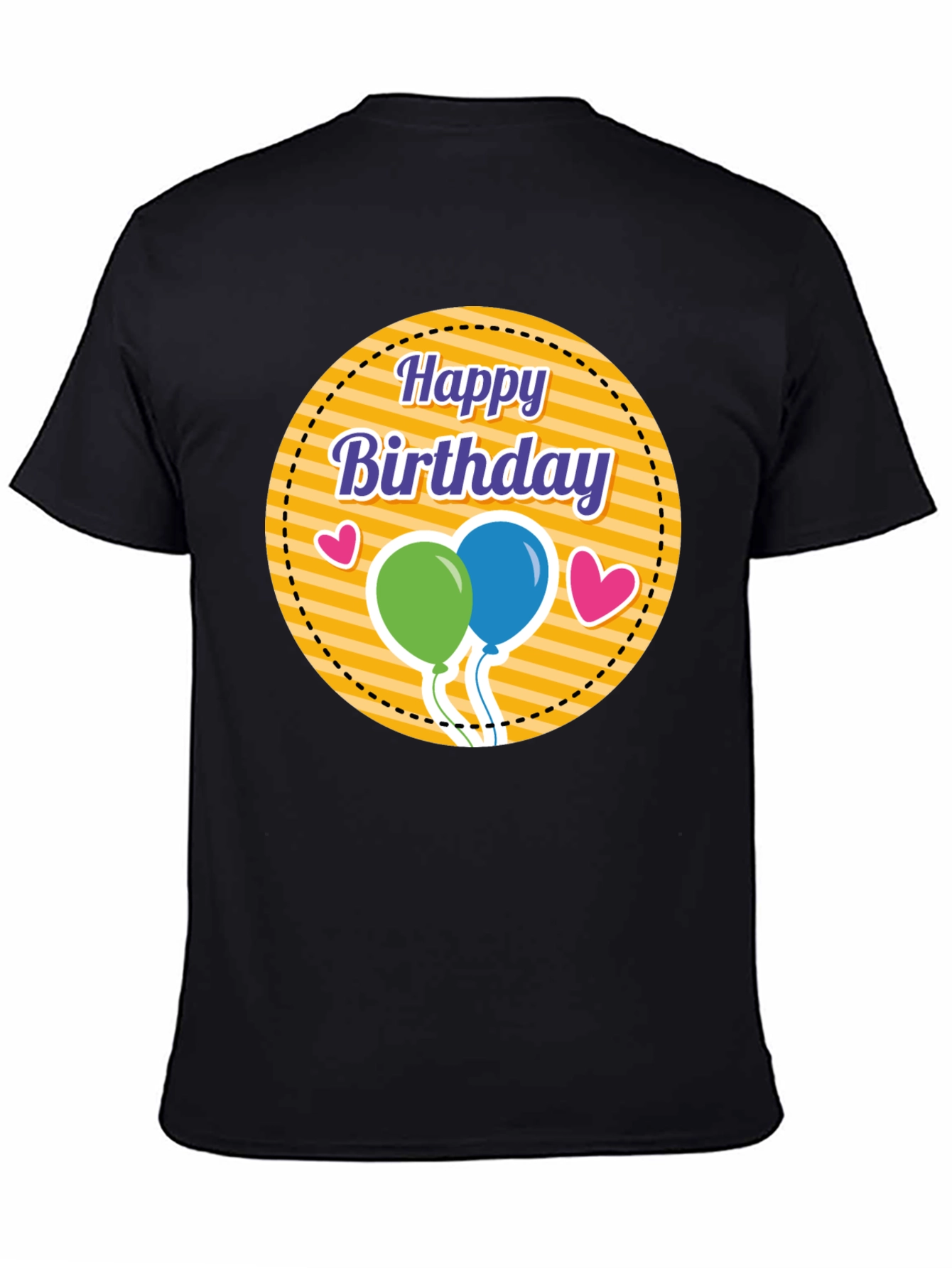 Black Happy Birthday Graphic Tee - Black T-Shirt view 4