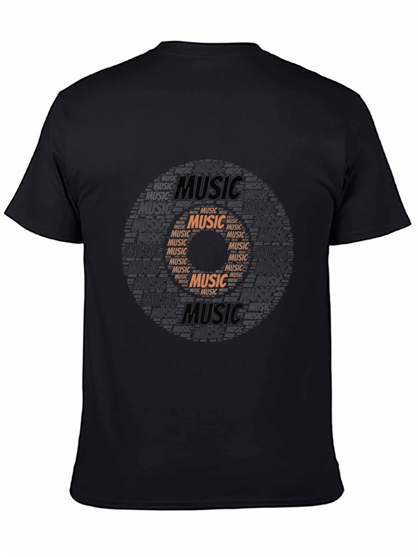 Black Music Record Word Art Graphic Tee view 4