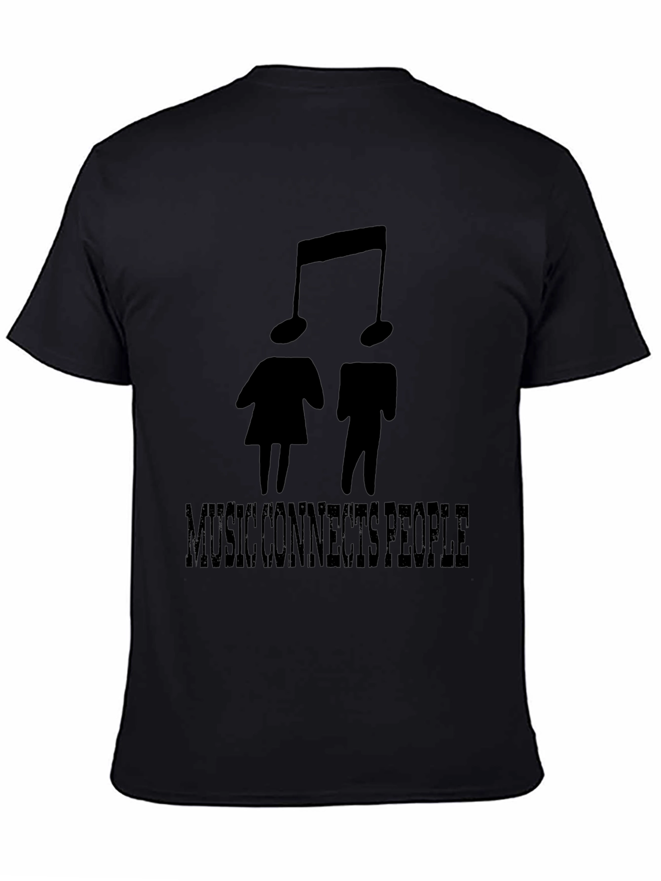Black Music Connects People Black Graphic T-Shirt view 4