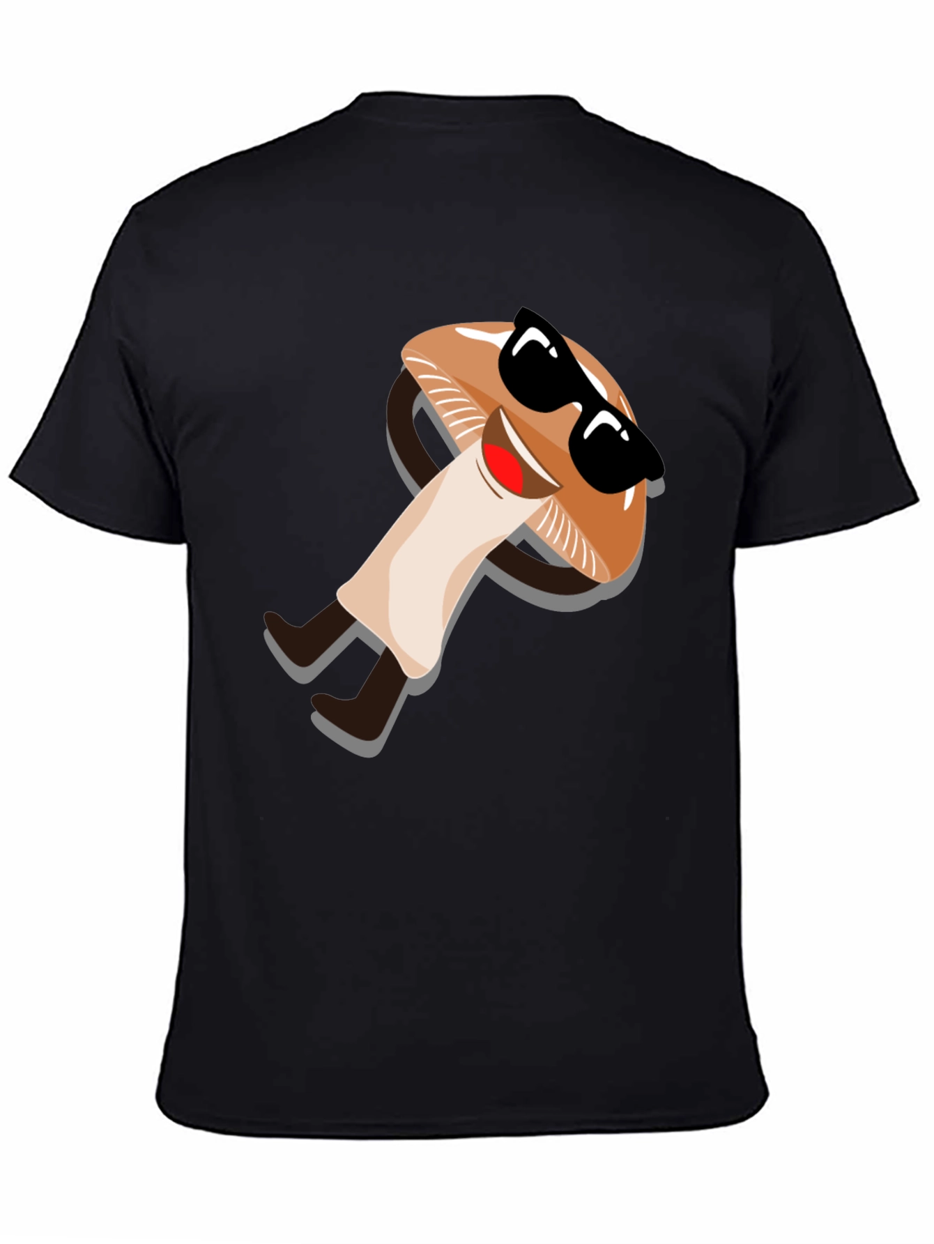 Black Cool Mushroom Graphic Tee view 4