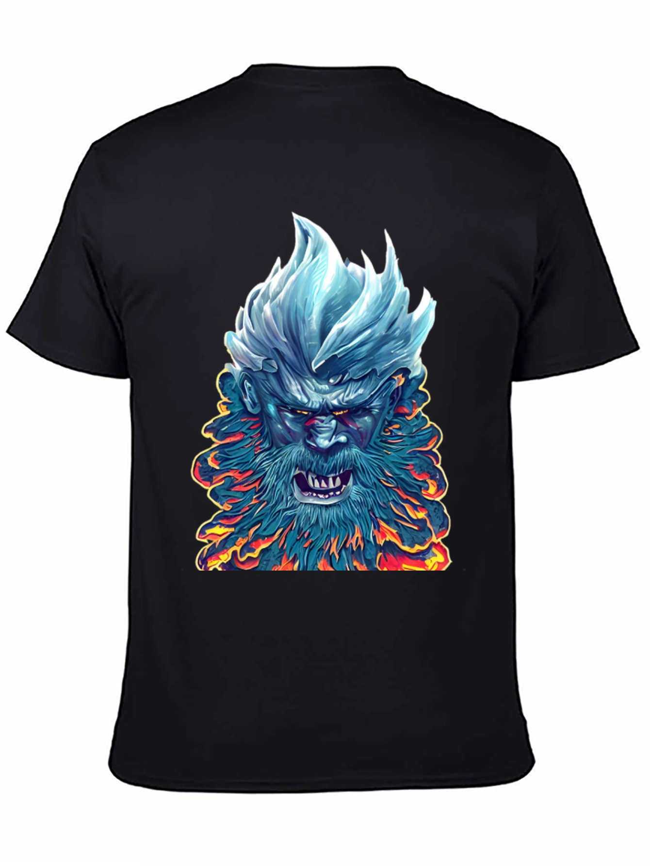 Black Ice & Fire Demon Graphic Tee - Black view 4