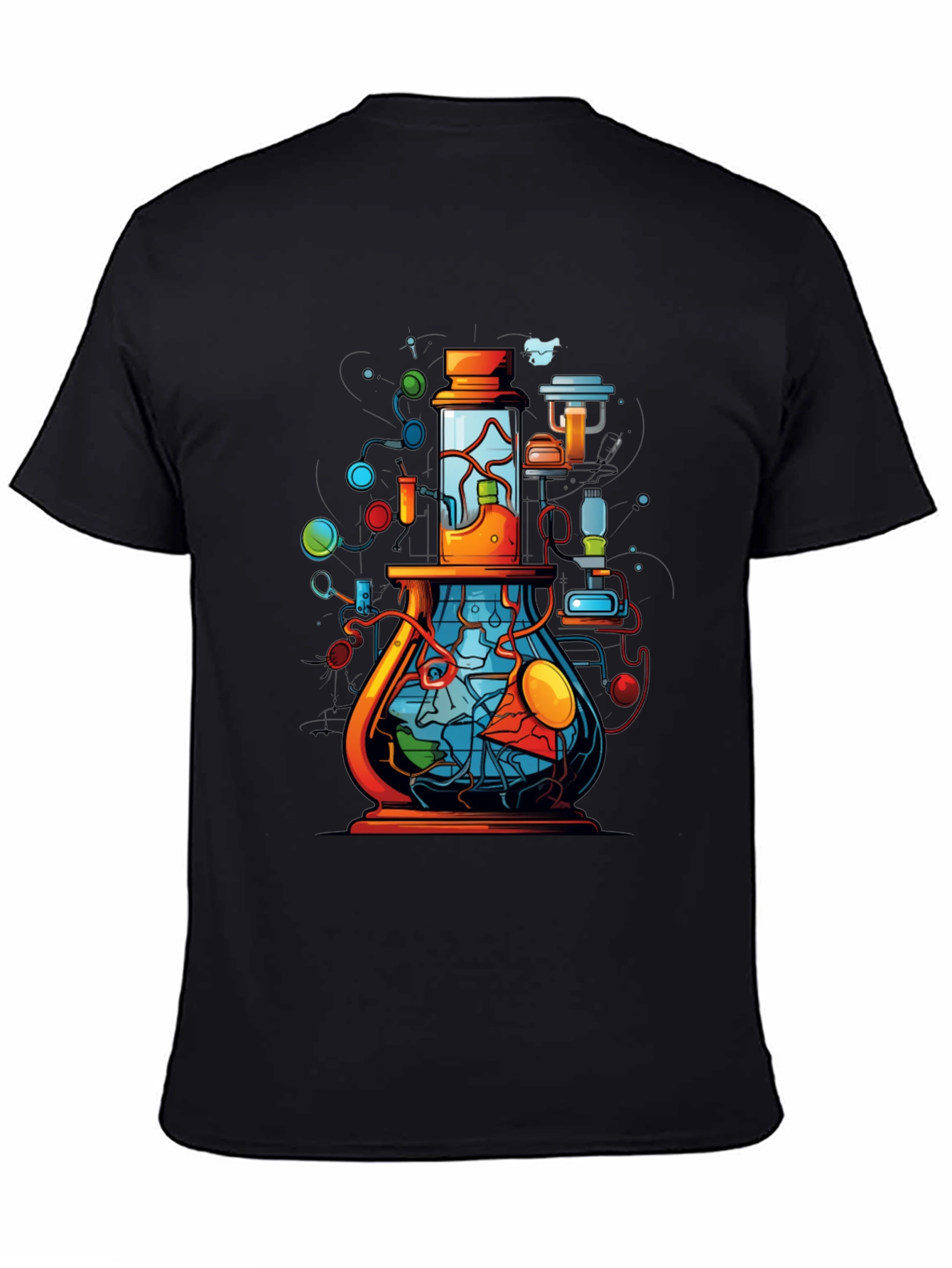 Black Science Flask Graphic T-Shirt view 4