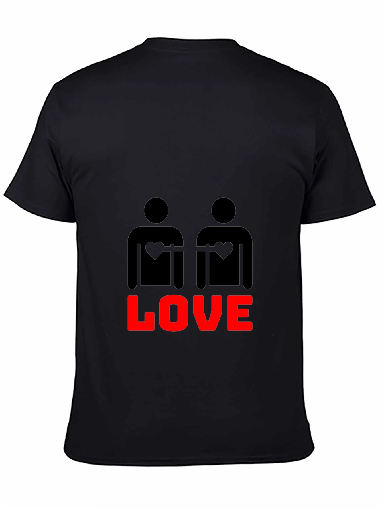 Black Love Wins Graphic Tee - Black Cotton Blend view 4