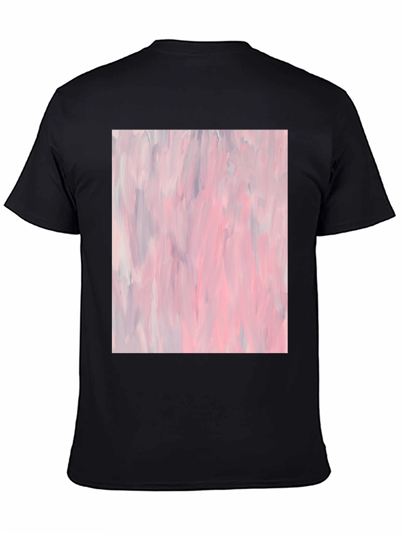 Black Abstract Art Black Cotton T-Shirt view 4
