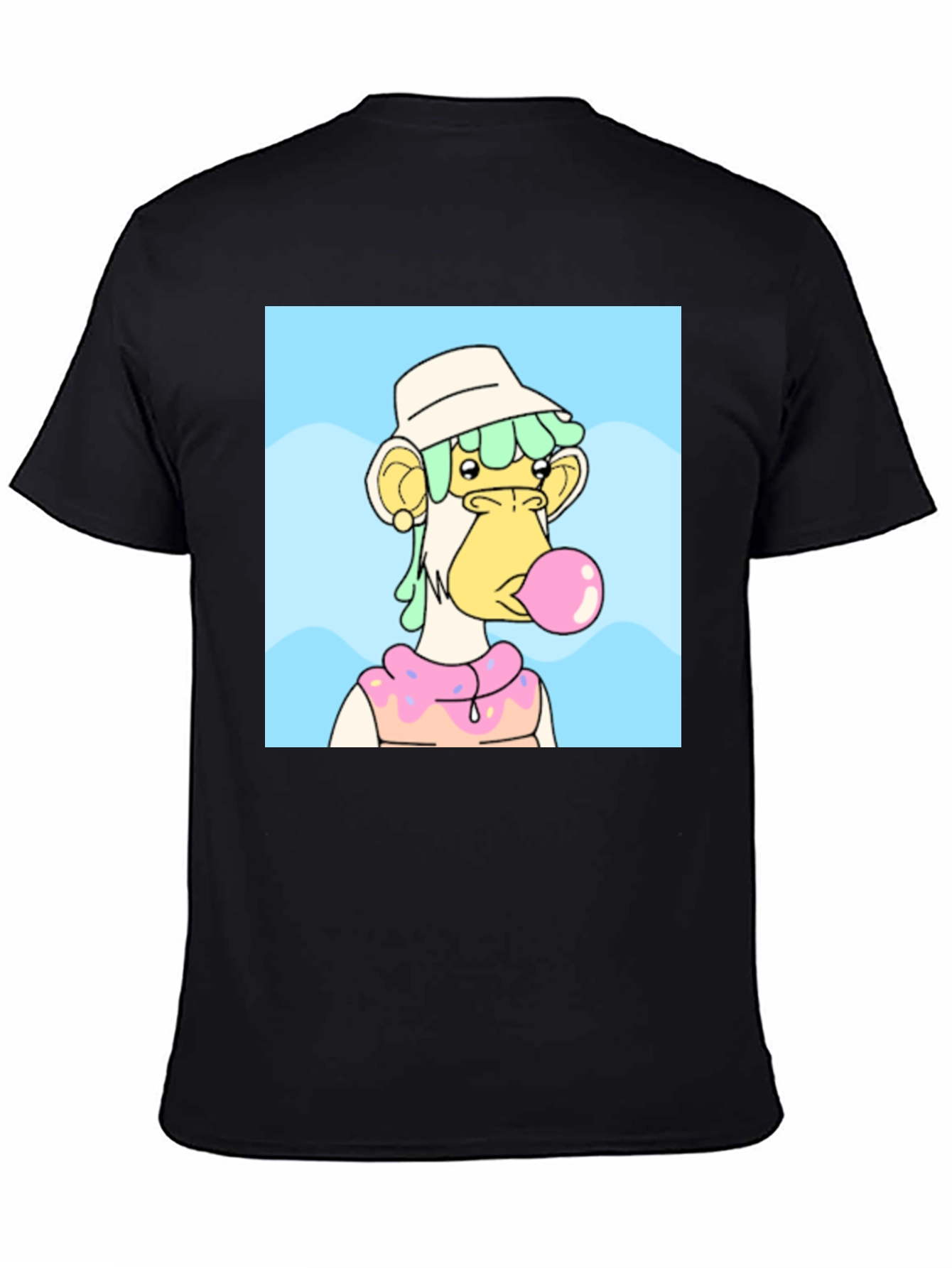 Black NFT Bubblegum Ape Graphic Tee - Black view 4