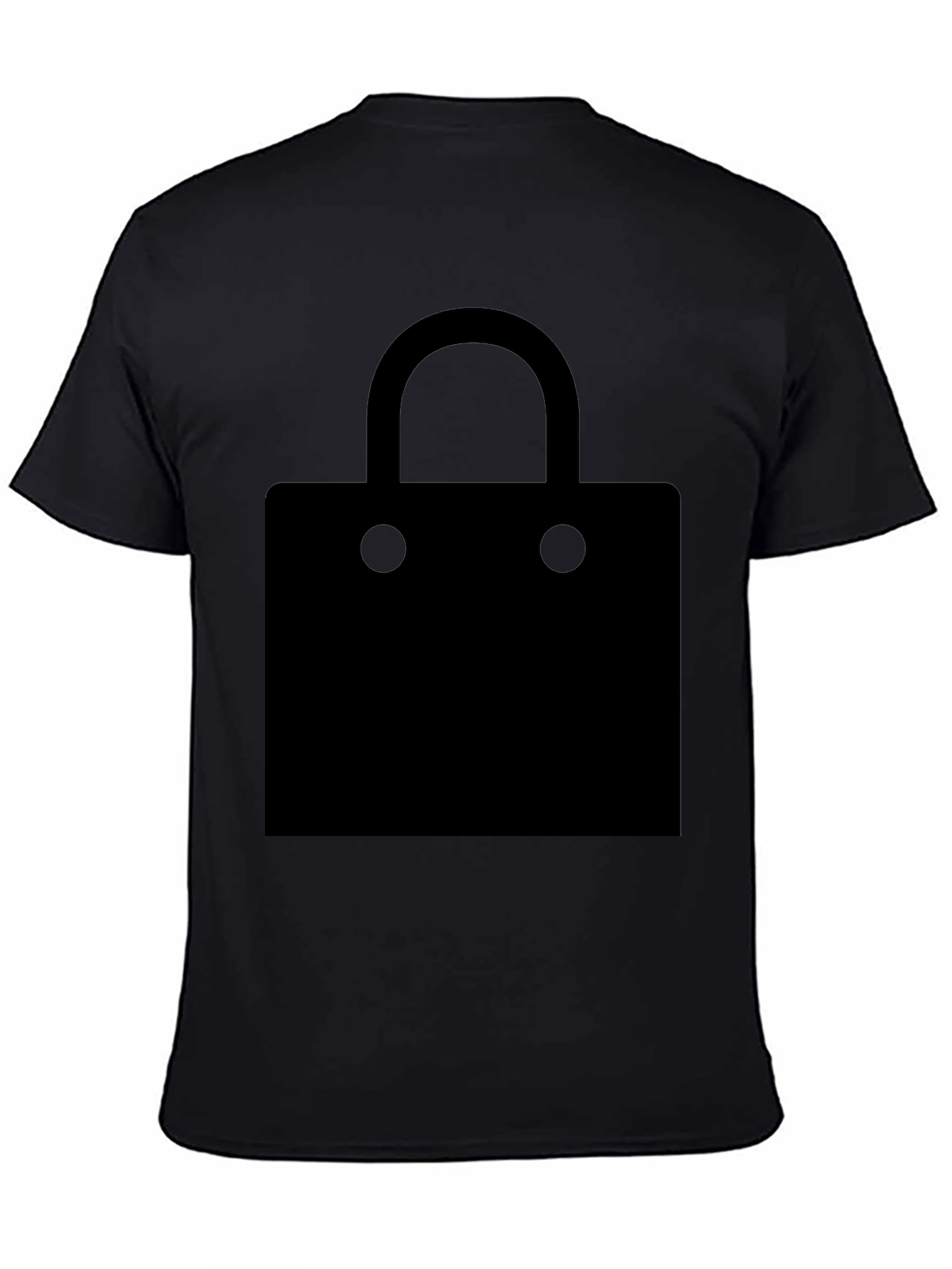 Black Men's Black T-Shirt with Shopping Bag Graphic view 4