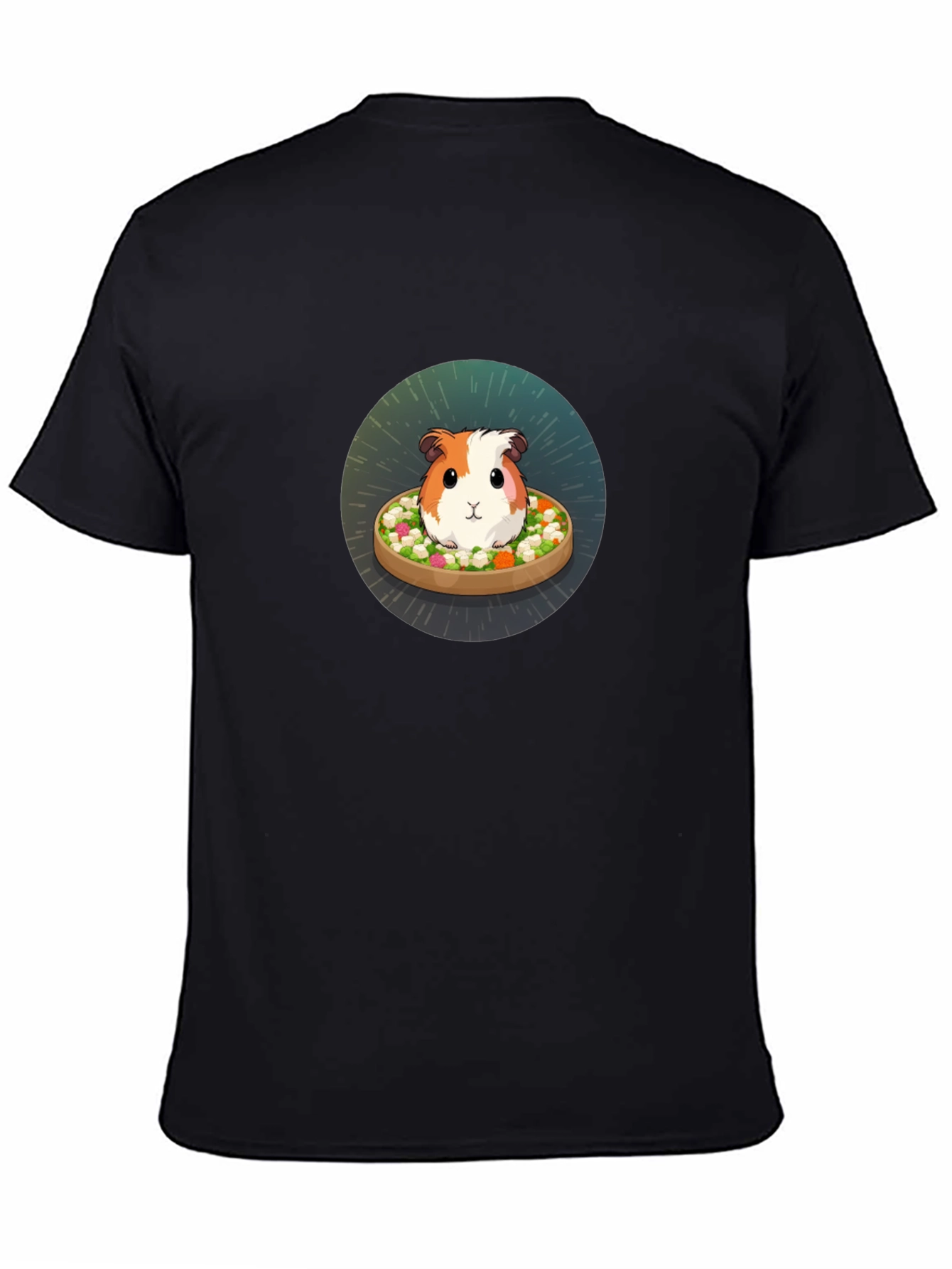 Black Guinea Pig Salad T-Shirt view 4