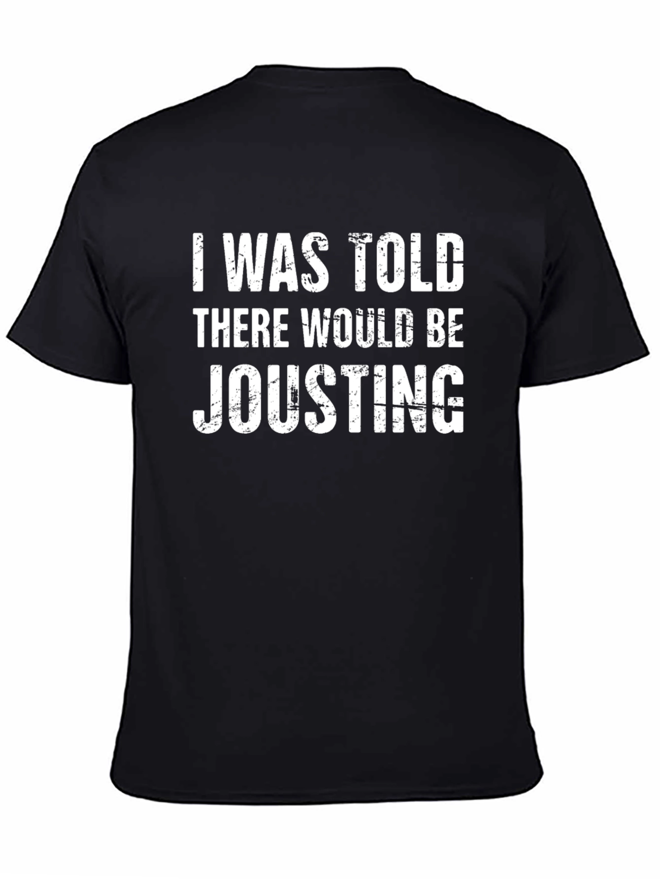 Black Humorous Jousting Graphic T-Shirt - Black view 4