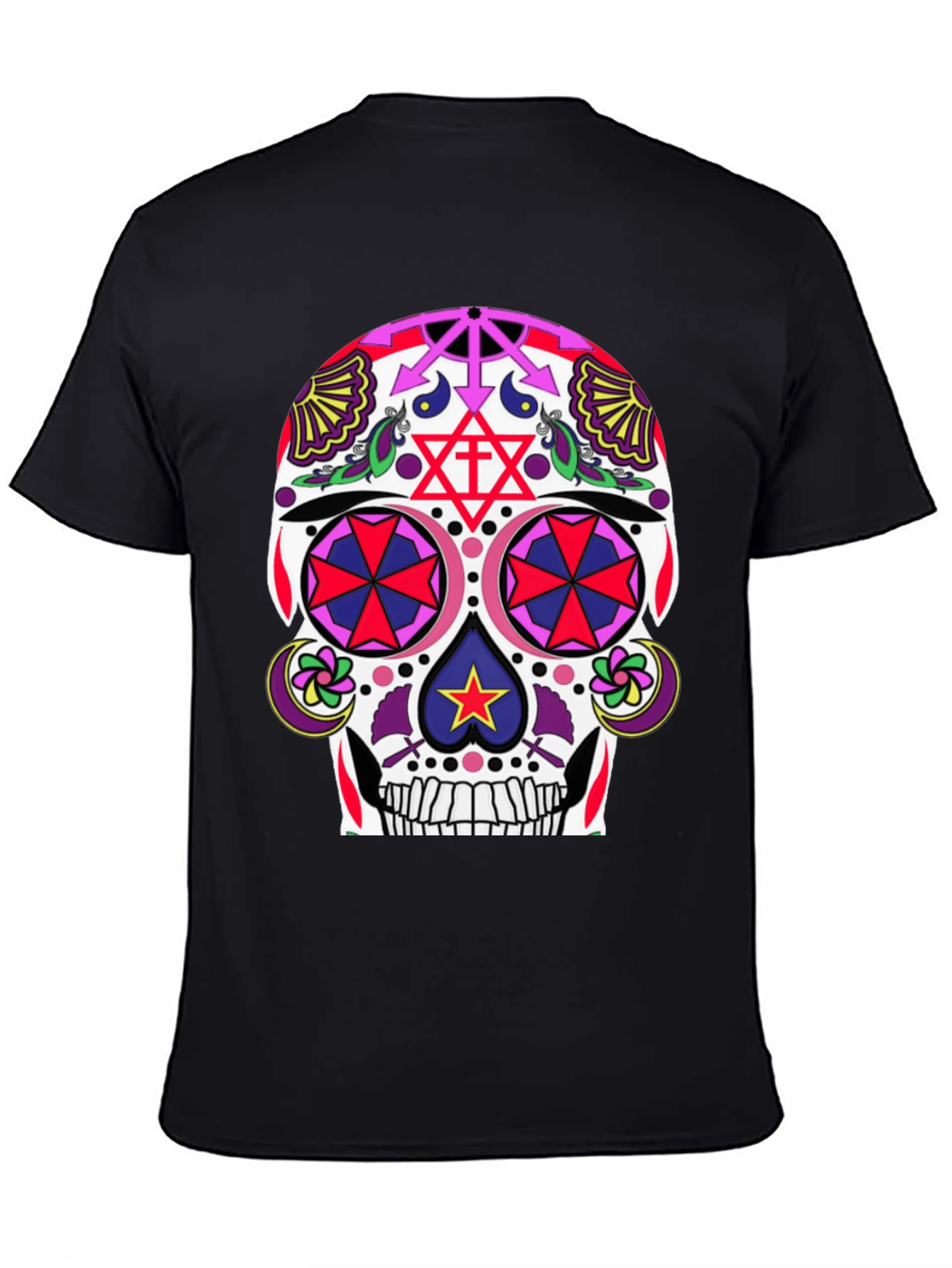 Black Sugar Skull T-Shirt - Day of the Dead view 4