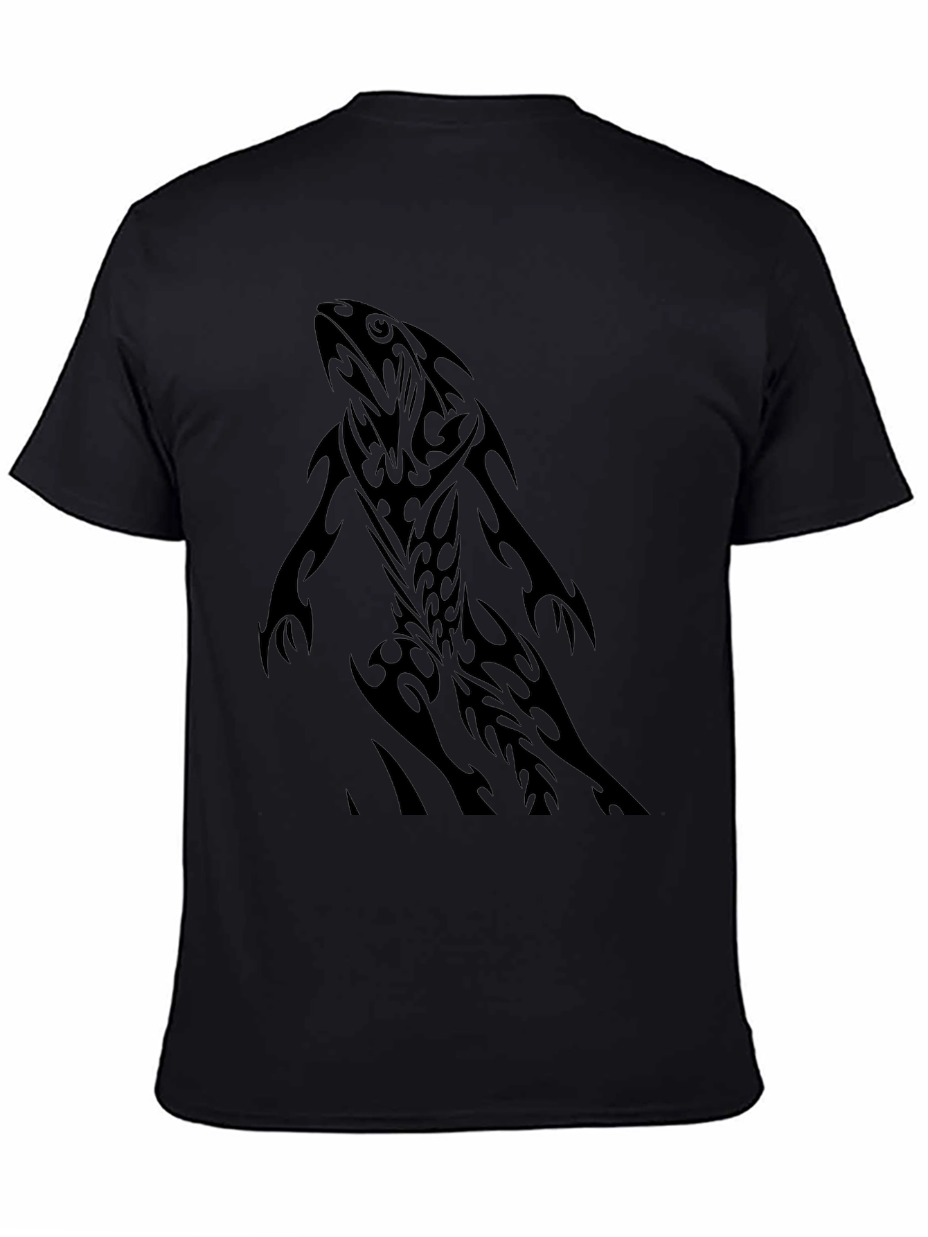 Black Tribal Lizard Graphic Black T-Shirt view 4