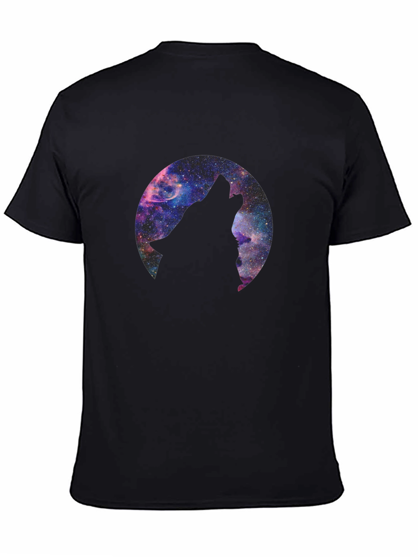 Black Cosmic Wolf T-Shirt - Black Graphic Tee view 4